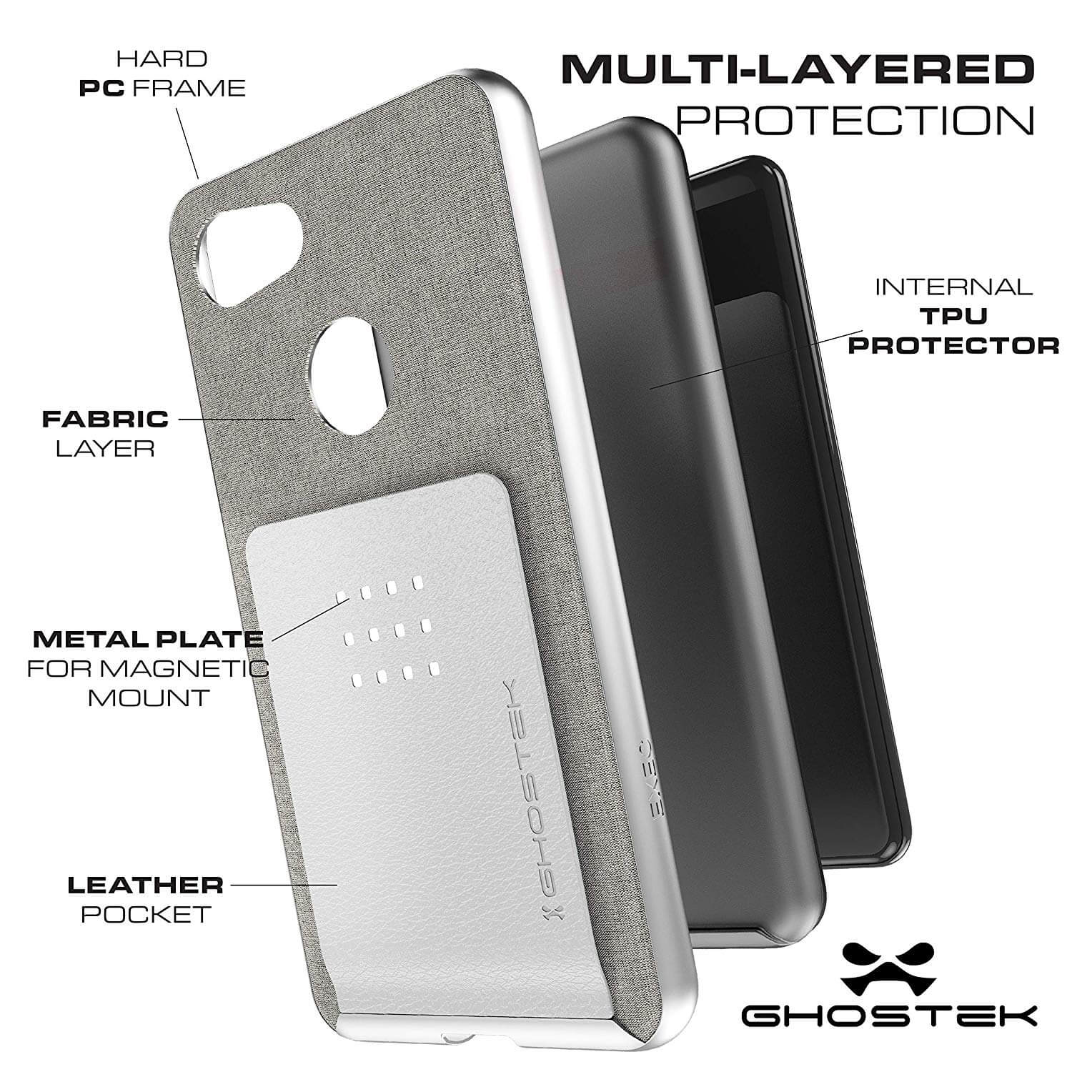 Google Pixel 3 XL Protective Wallet Case | Exec 2 Series [Brown]