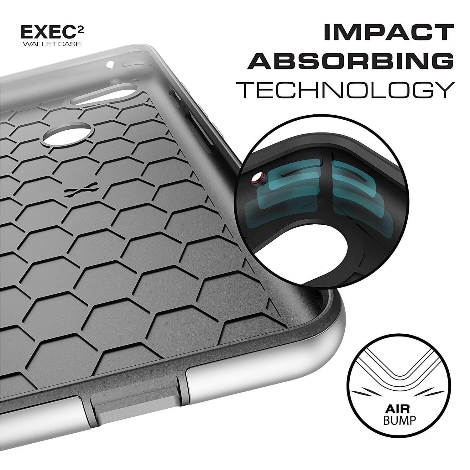 Google Pixel 3 XL Protective Wallet Case | Exec 2 Series [Silver]