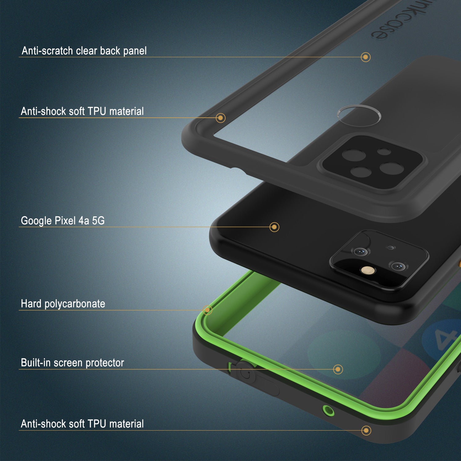 Google Pixel 4a 5G  Waterproof Case, Punkcase [Extreme Series] Armor Cover W/ Built In Screen Protector [Light Green]