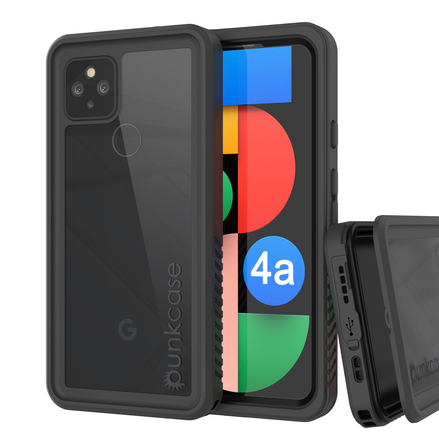 Google Pixel 4a 5G  Waterproof Case, Punkcase [Extreme Series] Armor Cover W/ Built In Screen Protector [Black]