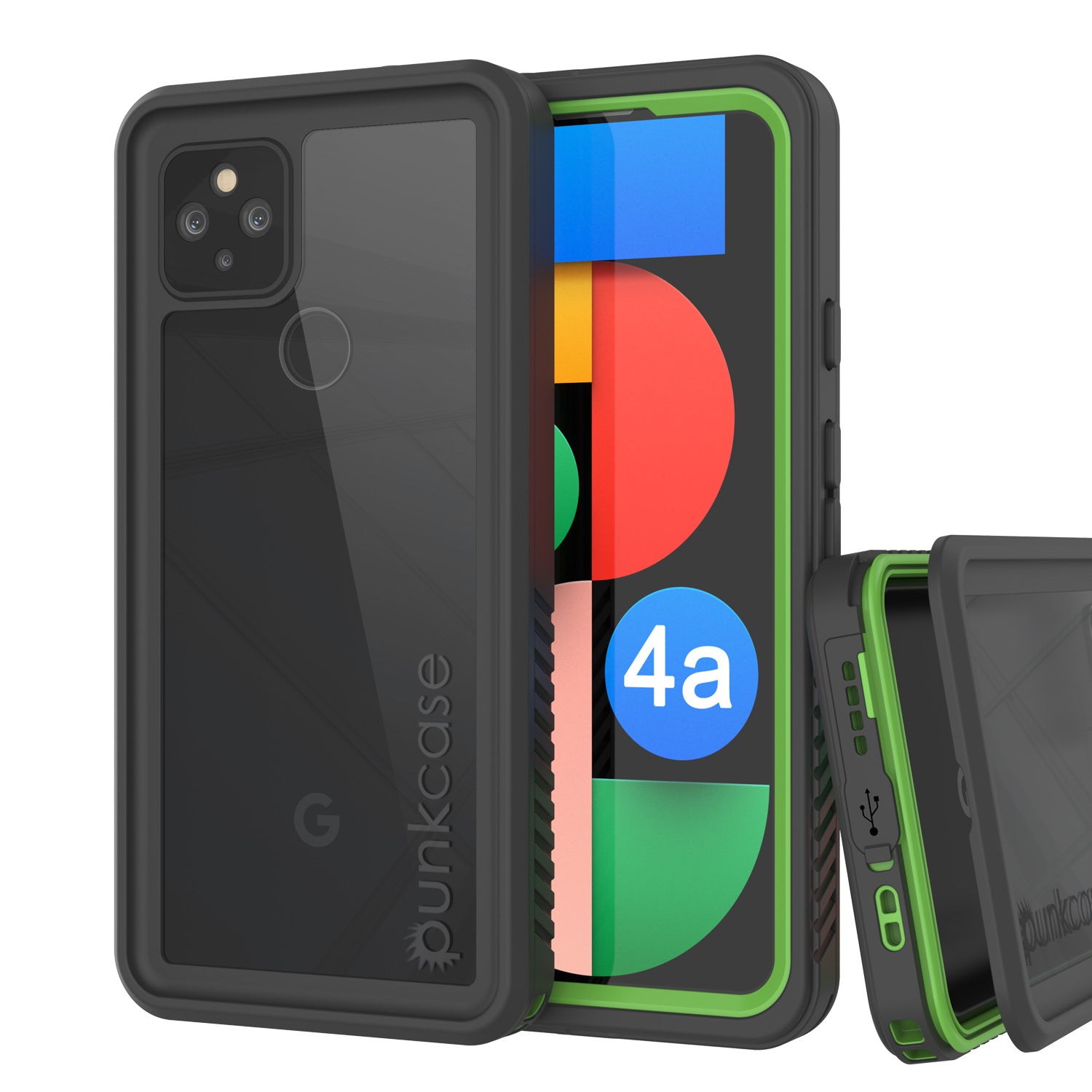 Google Pixel 4a 5G  Waterproof Case, Punkcase [Extreme Series] Armor Cover W/ Built In Screen Protector [Light Green]