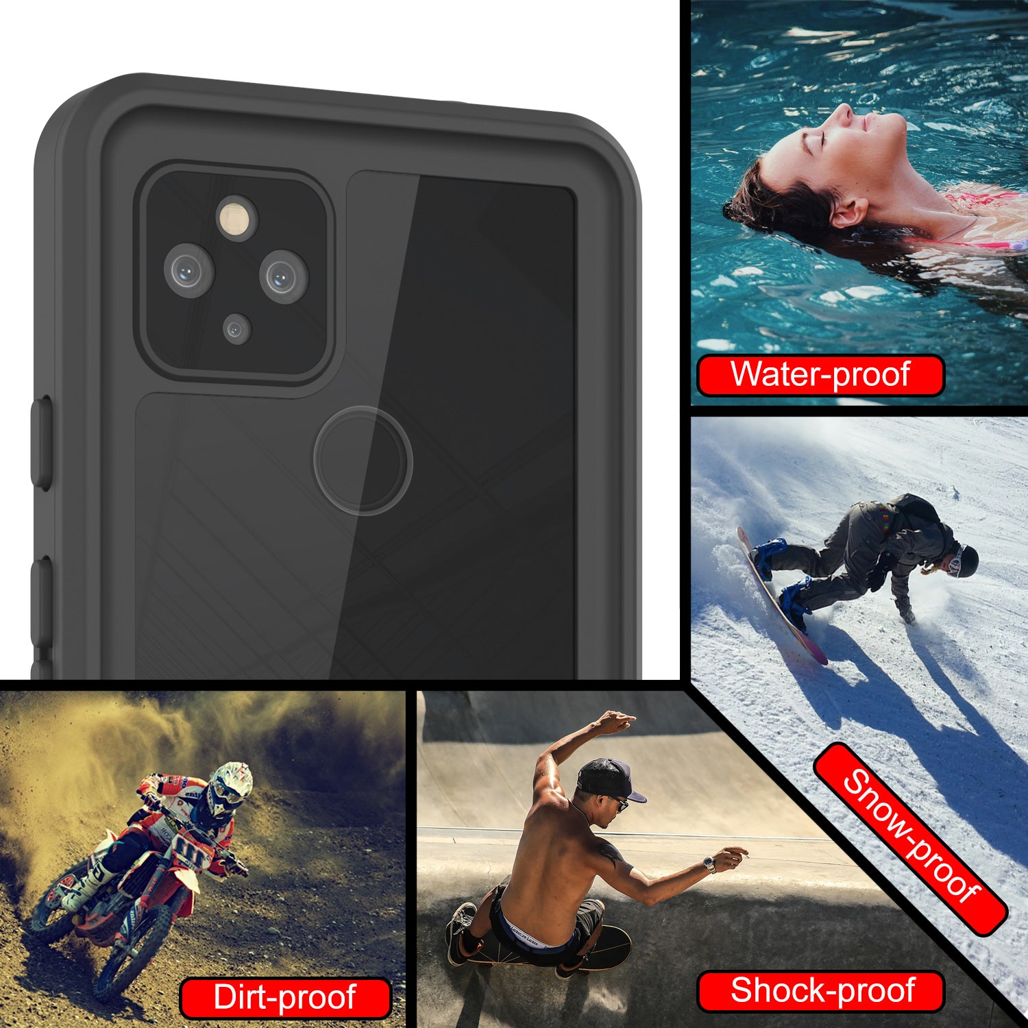 Google Pixel 4a 5G  Waterproof Case, Punkcase [Extreme Series] Armor Cover W/ Built In Screen Protector [Light Green]