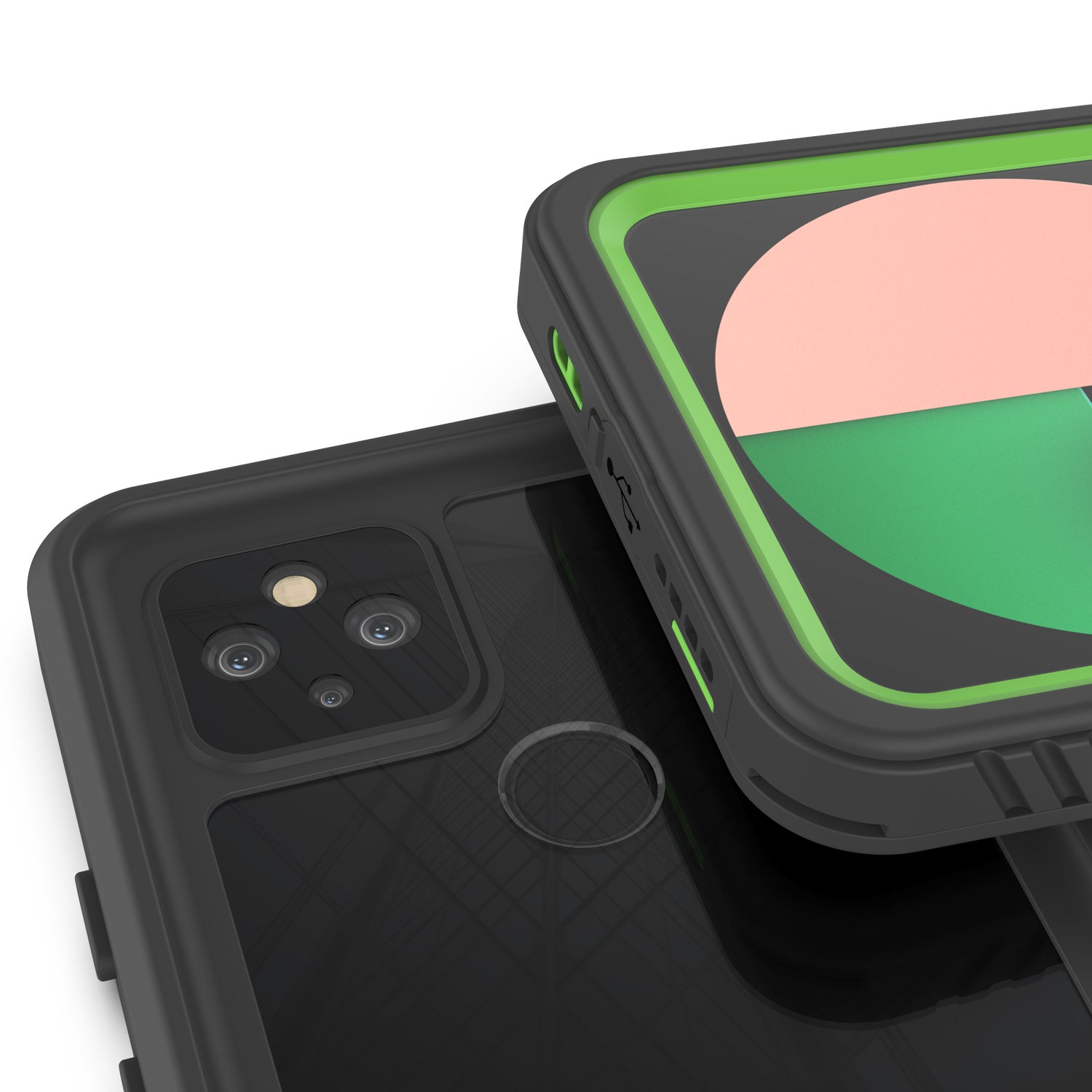 Google Pixel 4a 5G  Waterproof Case, Punkcase [Extreme Series] Armor Cover W/ Built In Screen Protector [Light Green]