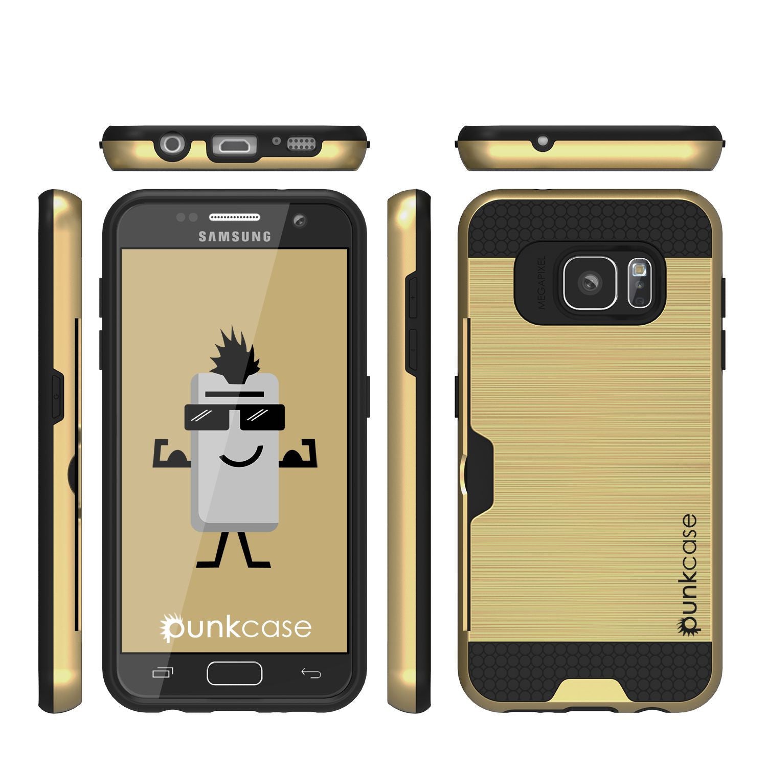 Galaxy s7 EDGE Case PunkCase SLOT Gold Series Slim Armor Soft Cover Case