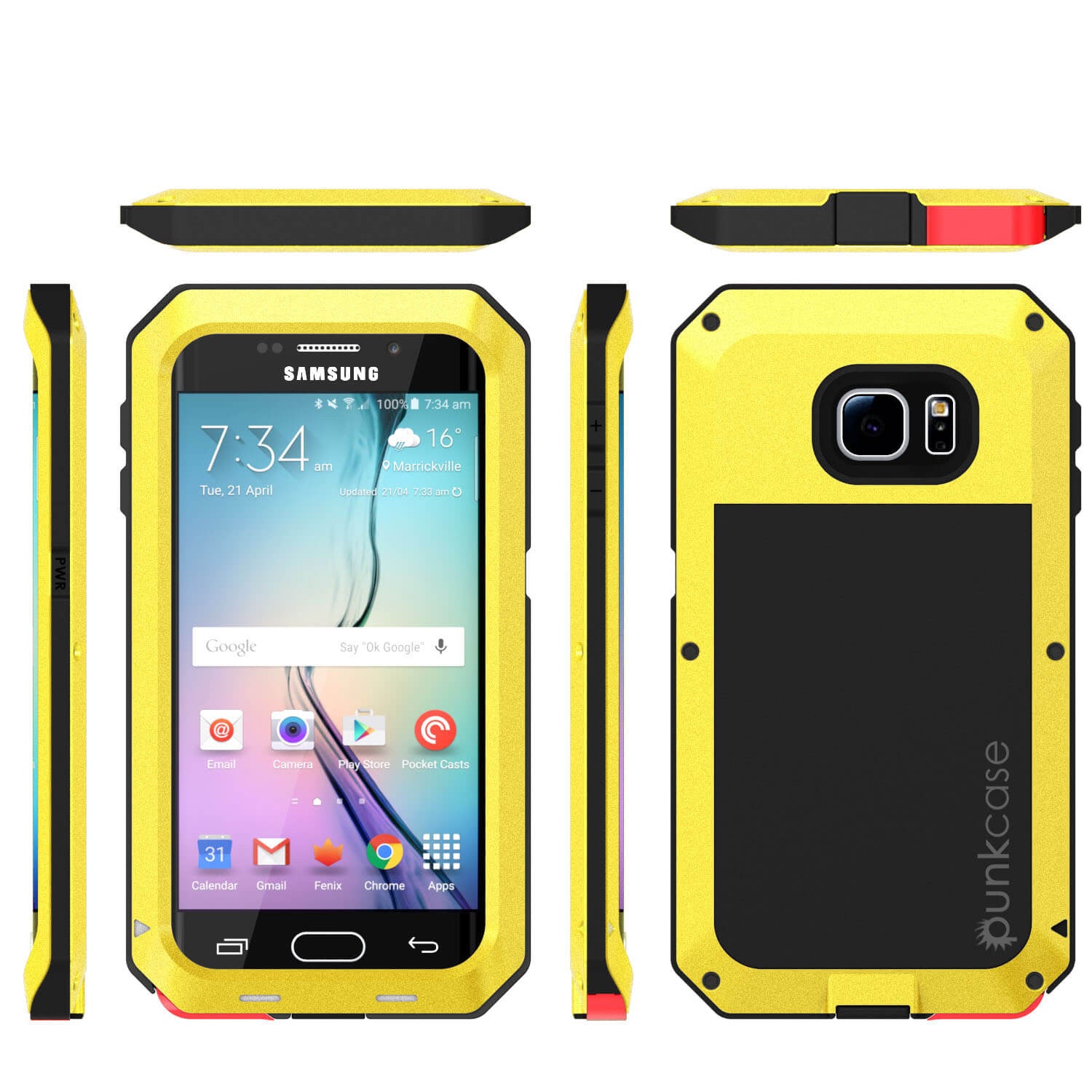 Galaxy S6 EDGE  Case, PUNKcase Metallic Neon Shockproof  Slim Metal