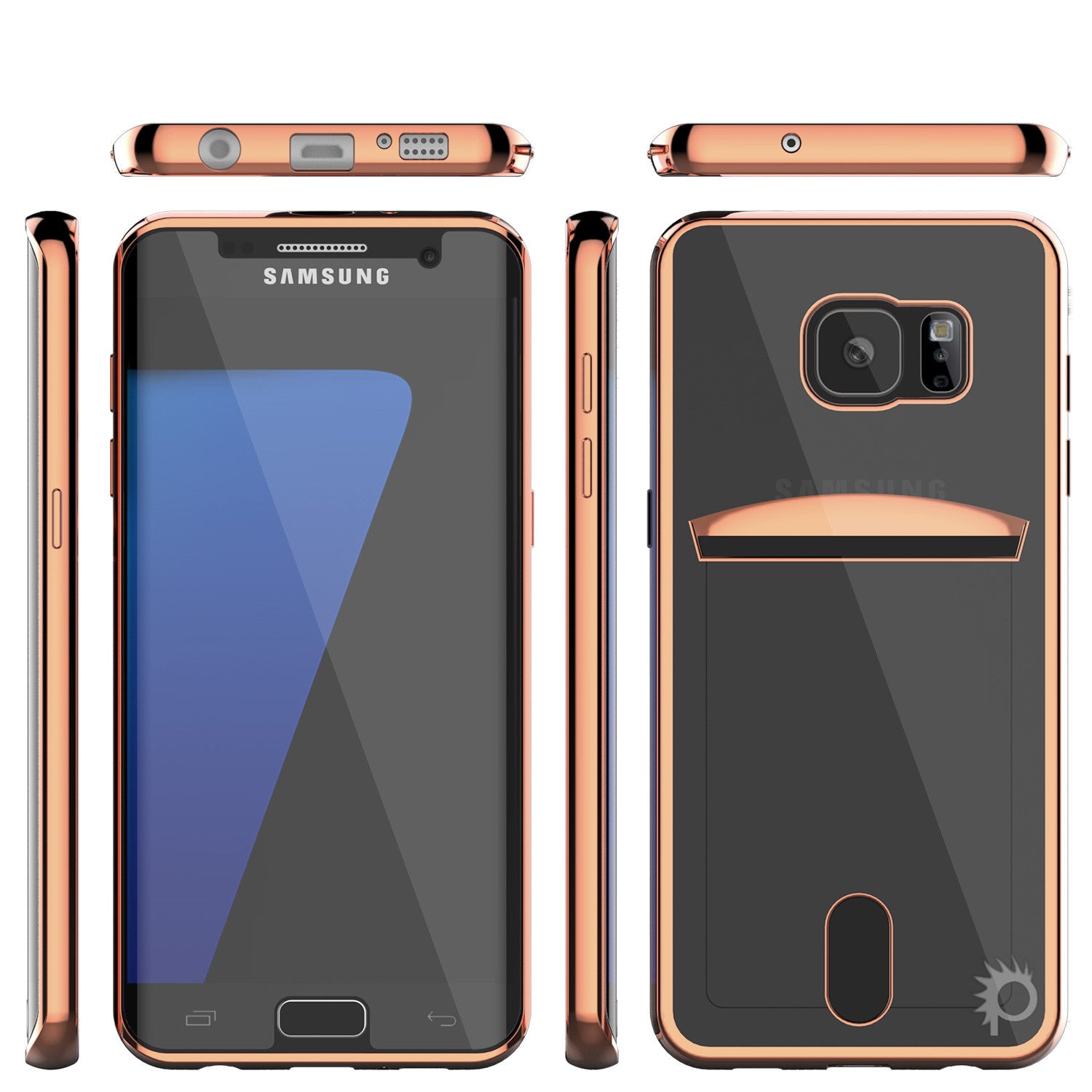 Galaxy S7 EDGE Case, PUNKCASE® LUCID Rose Gold Series | Card Slot | SHIELD Screen Protector