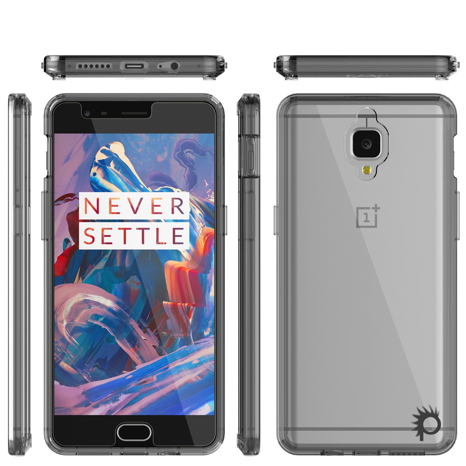 OnePlus 3 Case Punkcase® LUCID 2.0 Crystal Black Series w/ SHIELD GLASS Lifetime Warranty Exchange
