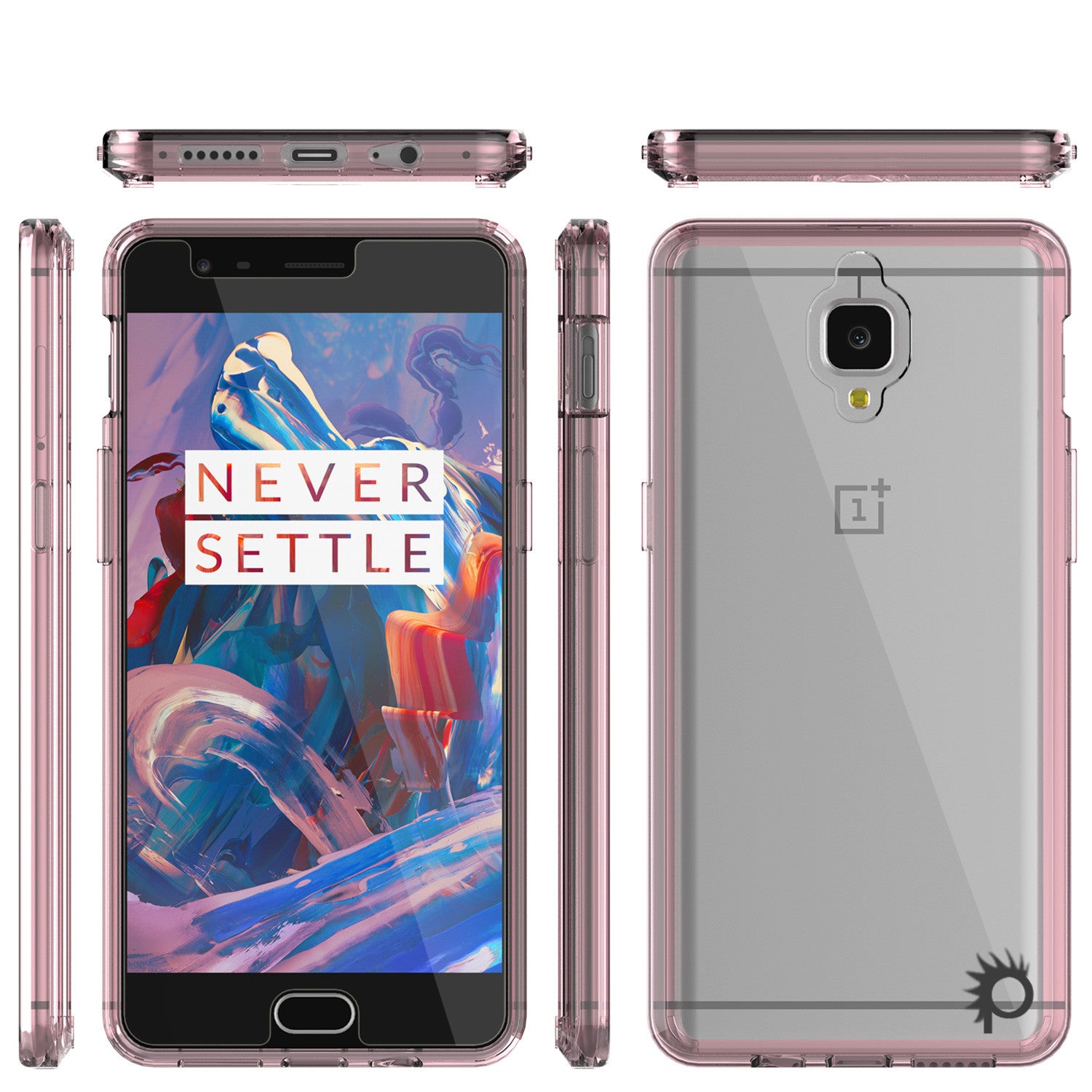 OnePlus 3 Case Punkcase® LUCID 2.0 Crystal Pink Series w/ SHIELD GLASS Lifetime Warranty Exchange