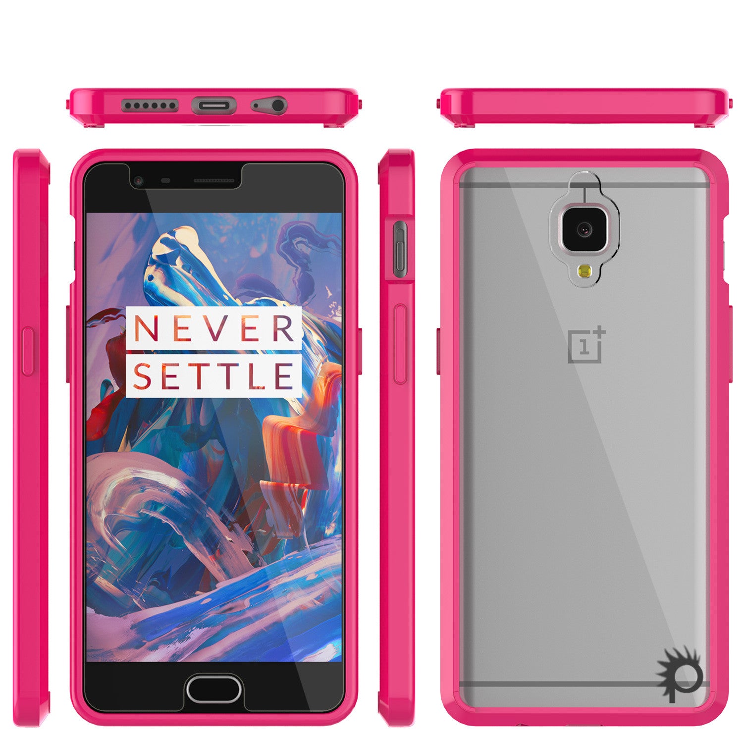 OnePlus 3 Case Punkcase® LUCID 2.0 Pink Series w/ SHIELD GLASS Lifetime Warranty Exchange