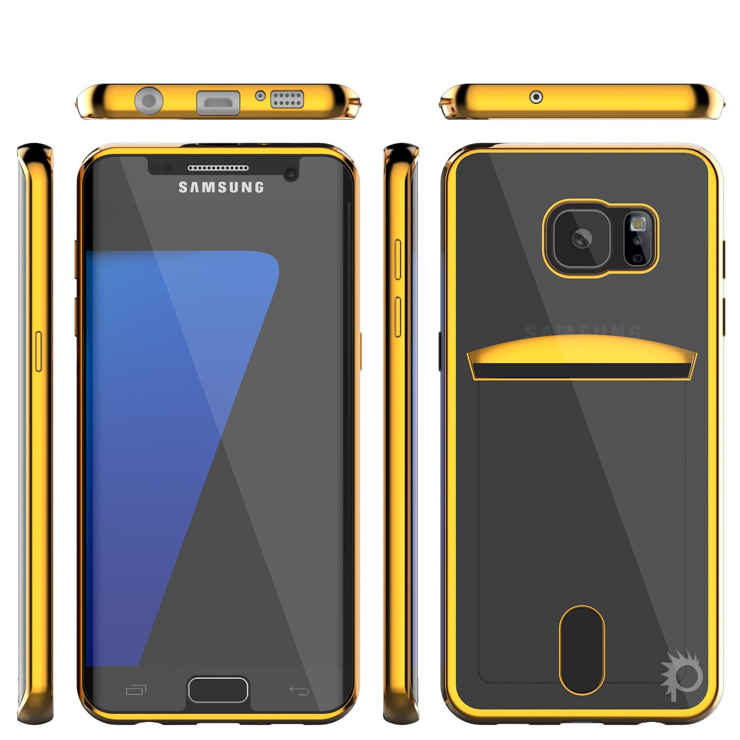Galaxy S7 Case, PUNKCASE® LUCID Gold Series | Card Slot | SHIELD Screen Protector | Ultra fit