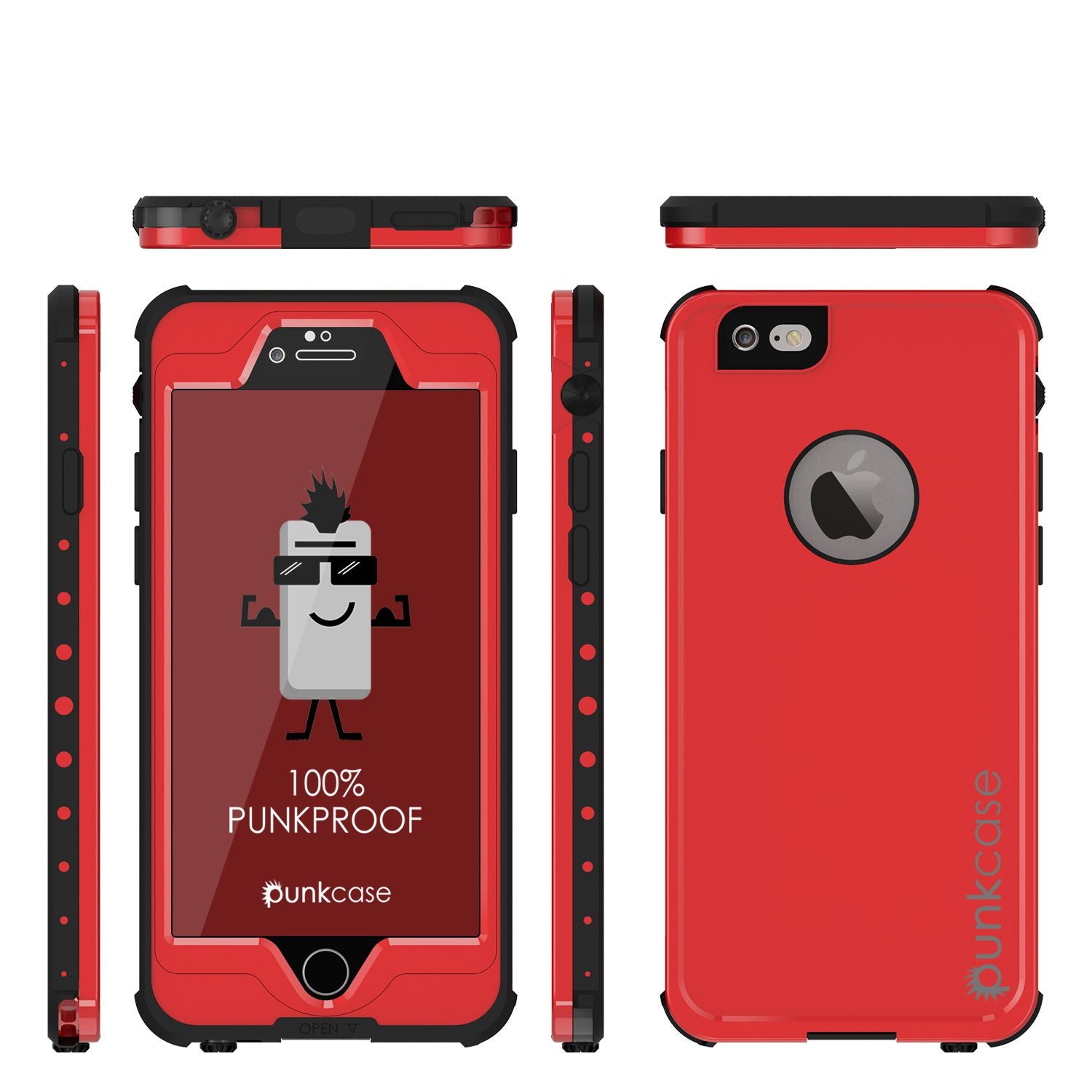 iPhone 6S+/6+ Plus Waterproof Case, PUNKcase StudStar Red Case for
