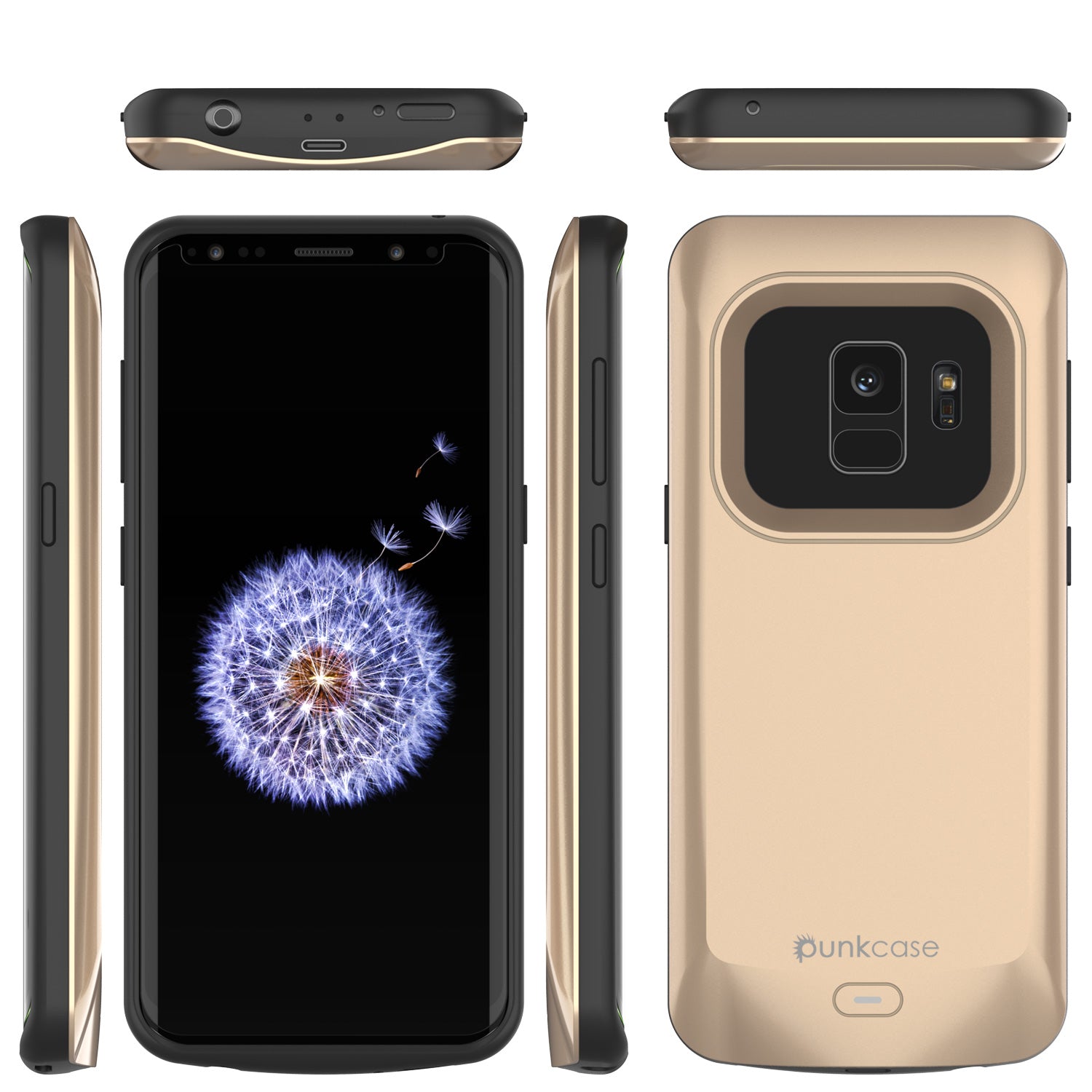 Galaxy S9 Battery Case, PunkJuice 5000mAH Fast Charging Power Bank Case[Gold]