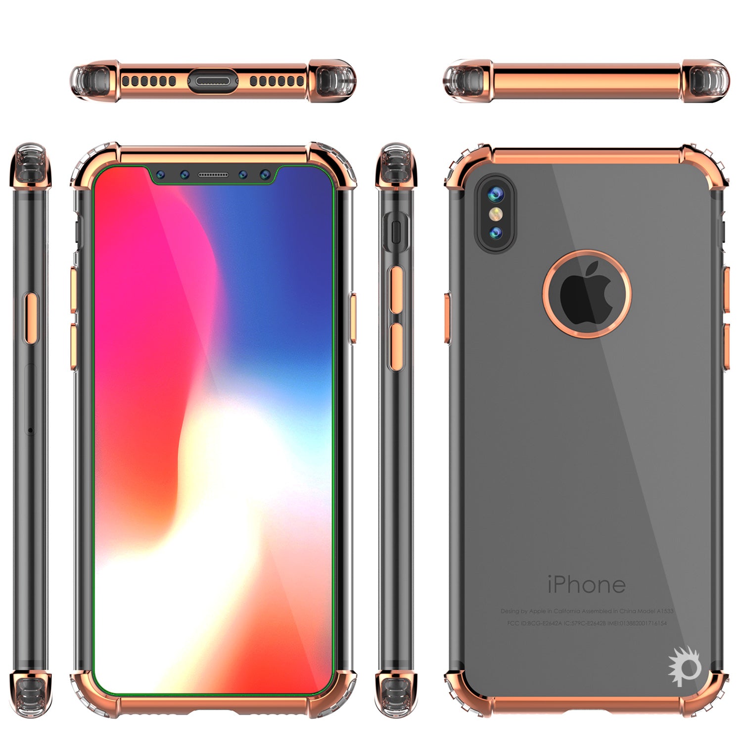 iPhone X Case, Punkcase BLAZE RoseGold Series Protective Cover W/ PunkShield Screen Protector