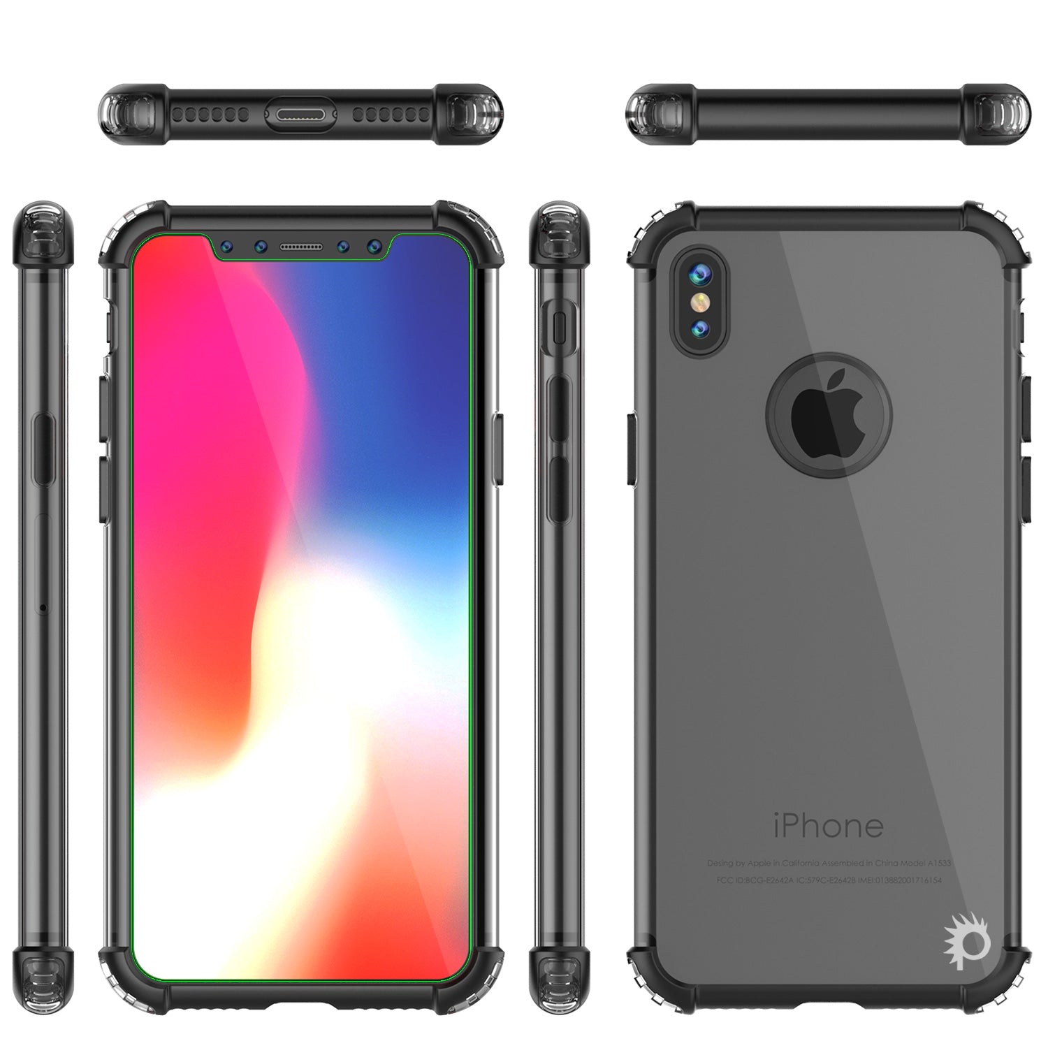 iPhone X Case, Punkcase BLAZE Black Series Protective Cover W/ PunkShield Screen Protector