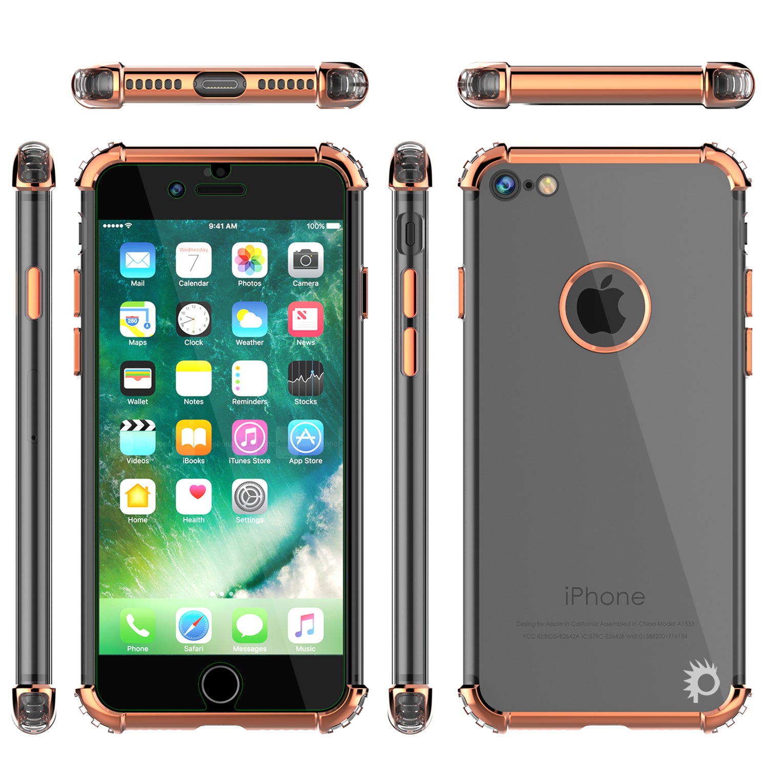 iPhone 8 Case, Punkcase [BLAZE ROSEGOLD SERIES] Protective Cover W/ PunkShield Screen Protector