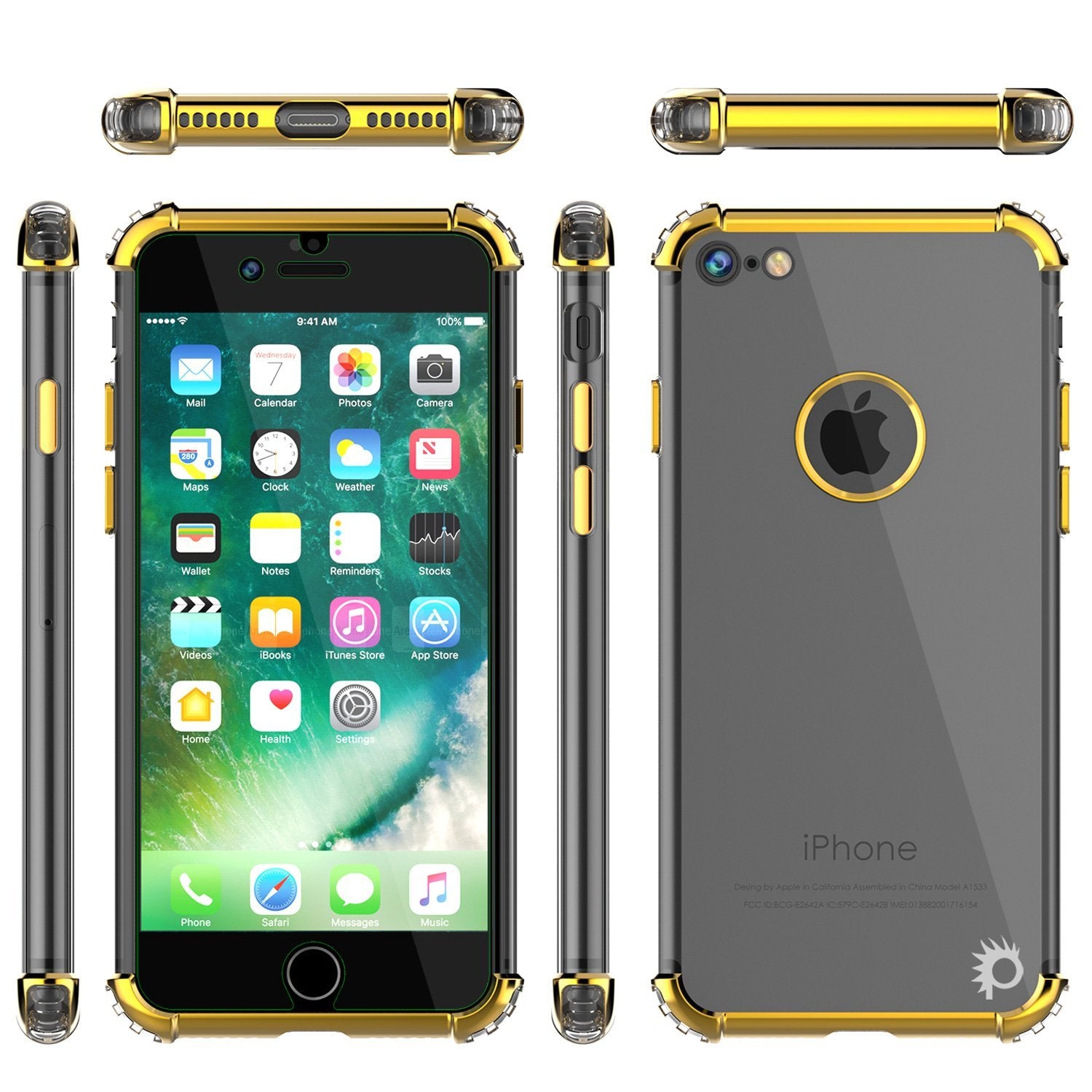 iPhone SE (4.7") Case, Punkcase [BLAZE SERIES] Protective Cover W/ PunkShield Screen Protector [Shockproof] [Slim Fit] for Apple iPhone [Gold]