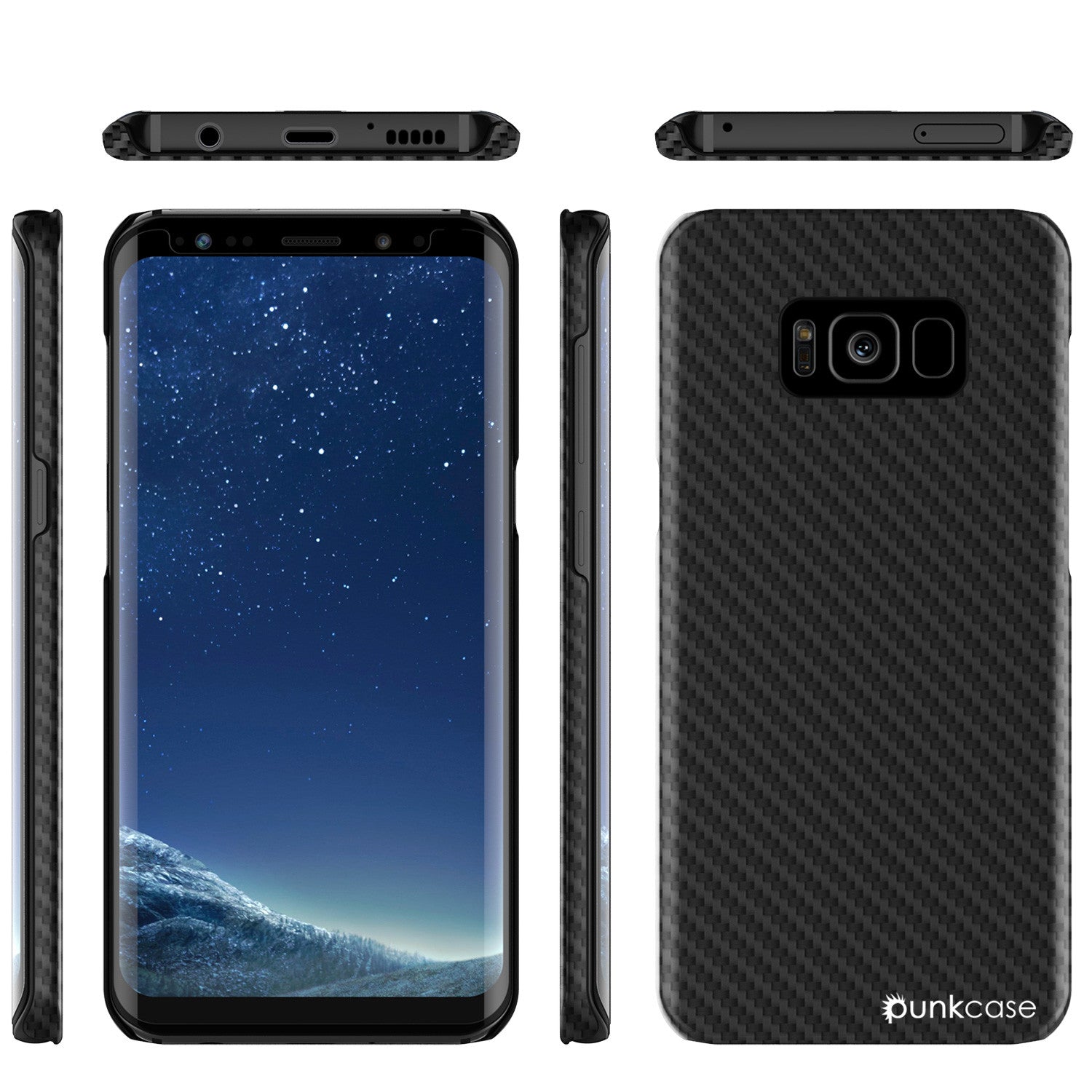 Galaxy S8 Case, PunkCase CarbonShield, Jet Black