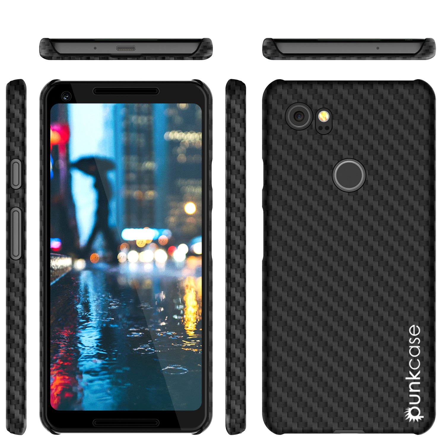 Google Pixel 2 XL  CarbonShield Heavy Duty & Ultra Thin 2 Piece PU Leather Cover