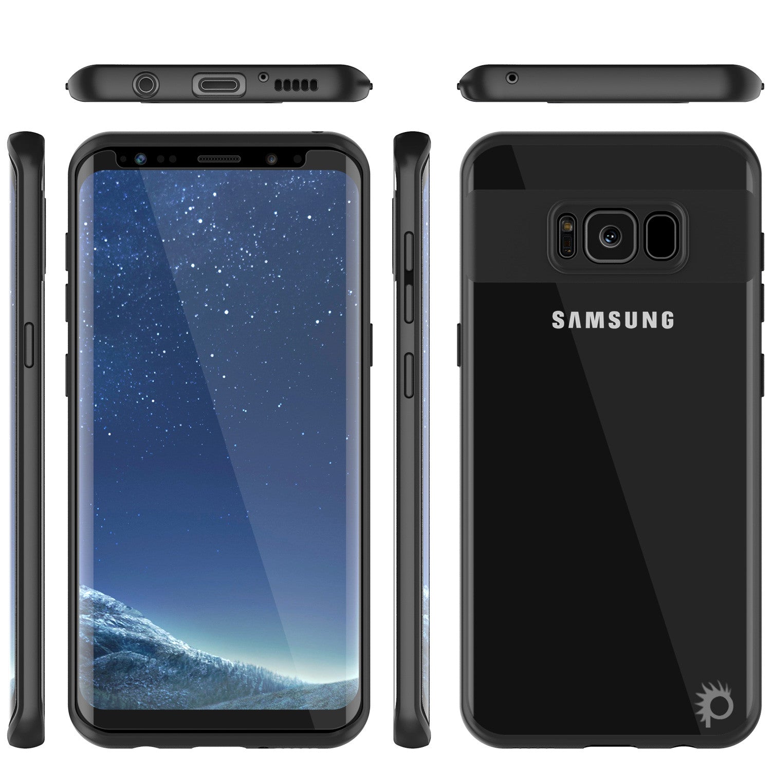 Galaxy S8 Case, Punkcase [MASK Series] [BLACK] Full Body Hybrid Dual Layer TPU Cover W/ Protective PUNKSHIELD Screen Protector