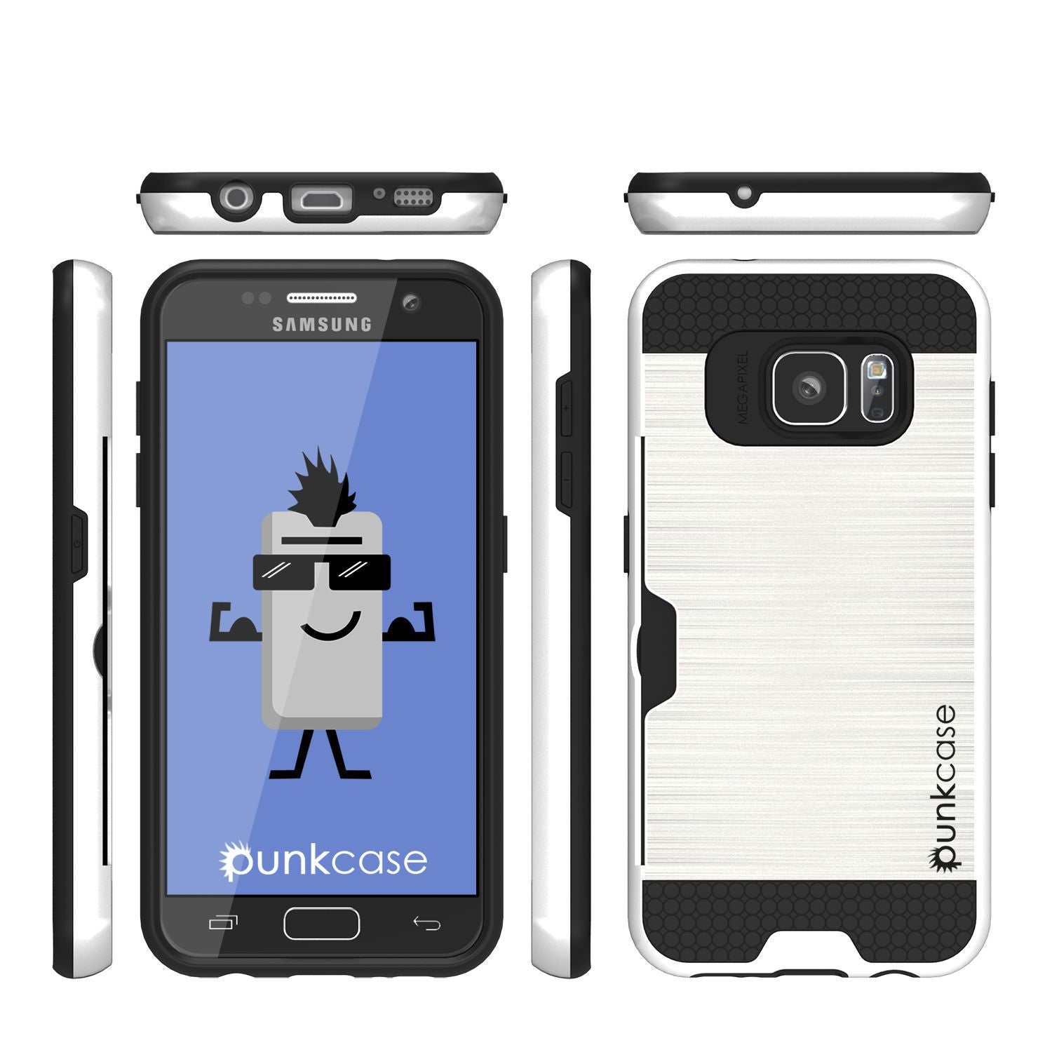Galaxy s7 EDGE Case PunkCase SLOT White Series Slim Armor Soft Cover Case