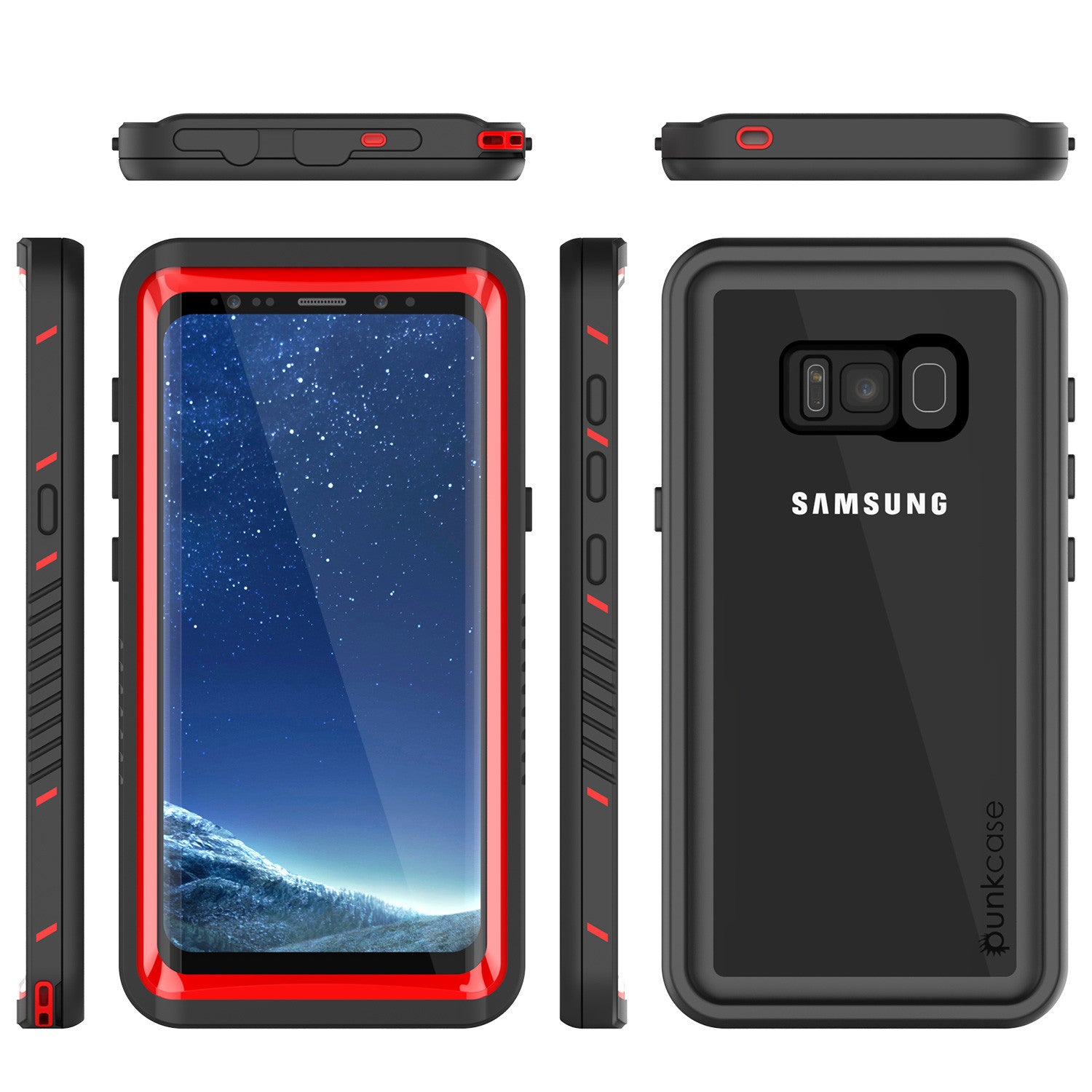 Galaxy S8 Waterproof Case, Punkcase [Extreme Series] Slim Fit with Built In Screen Protector for Samsung Galaxy S8 [Red]