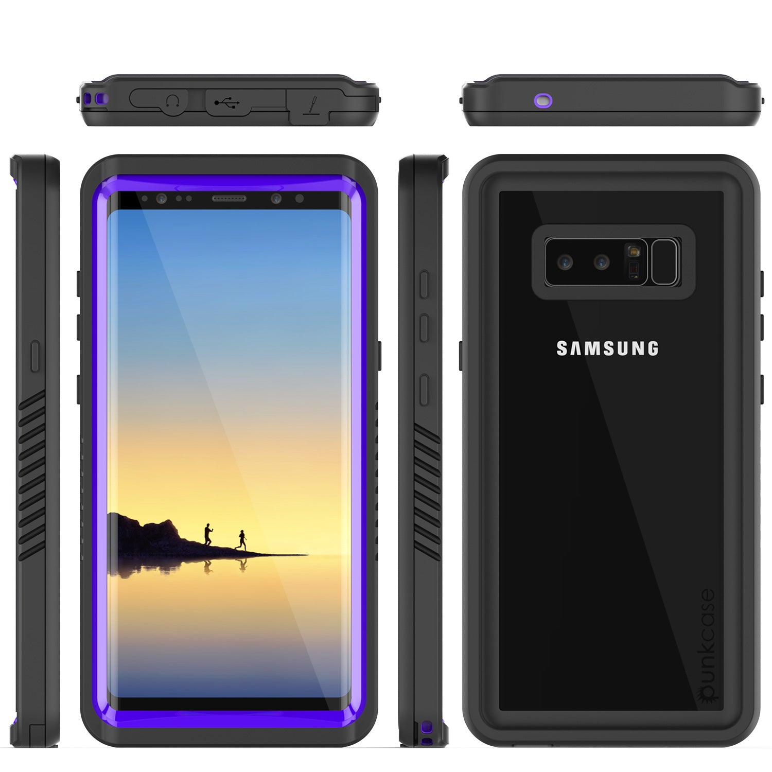 Galaxy Note 8 Anti-Shock Screen Protector Slim-Fit Case [Purple]