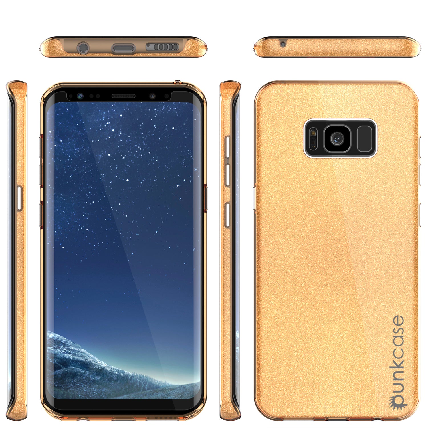 Galaxy S8 Plus Case, Punkcase Galactic 2.0 Series Ultra Slim Protective Armor TPU Cover [Gold]