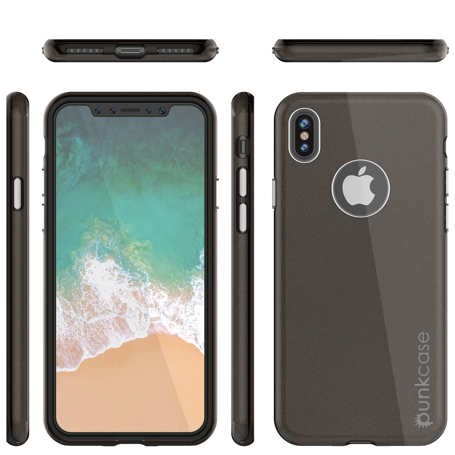 iPhone X Case, Punkcase Galactic 2.0 Series Ultra Slim w/ Tempered Glass Screen Protector | [Black/Grey]