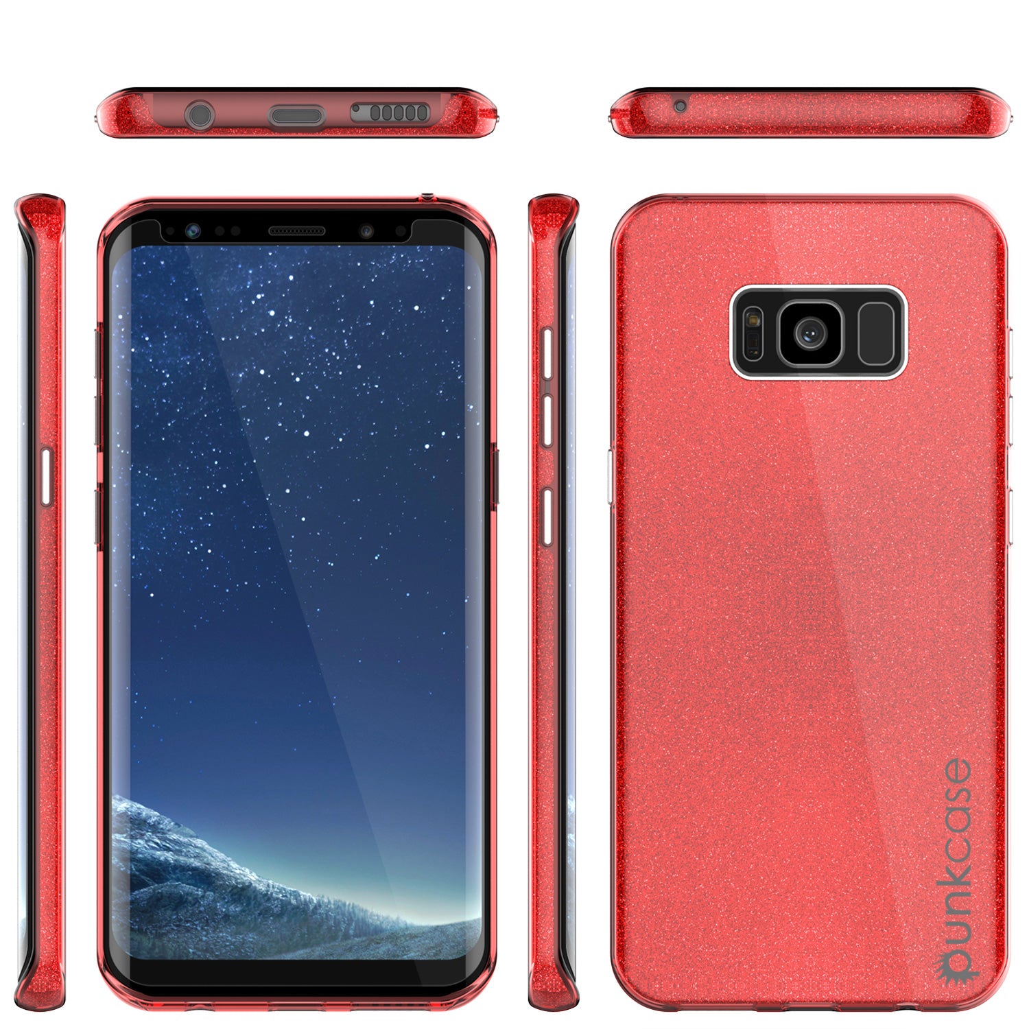 Galaxy S8 Plus Case, Punkcase Galactic 2.0 Series Ultra Slim Protective Armor TPU Cover [Red]