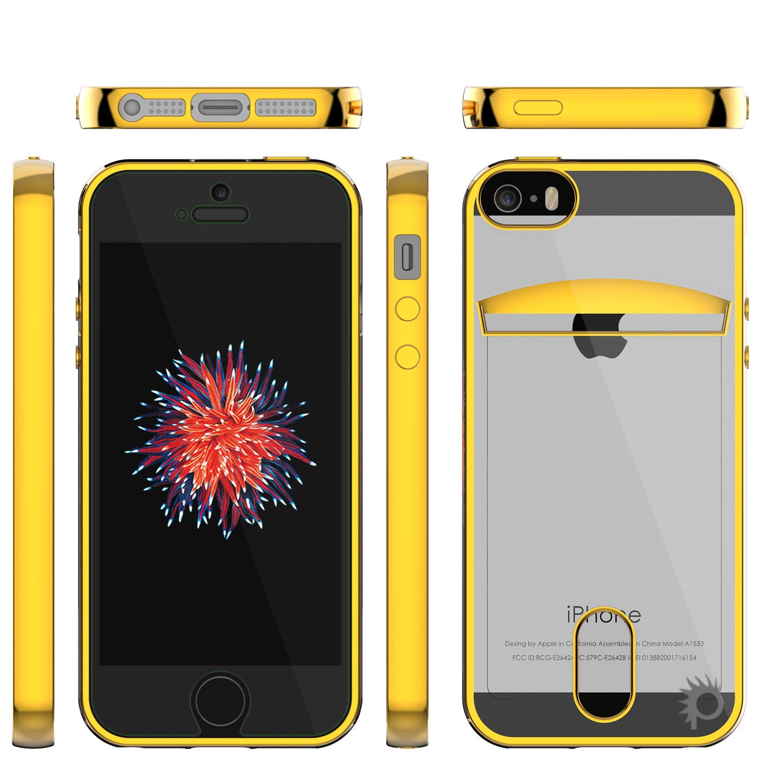 iPhone SE/5S/5 Case, PUNKCASE® LUCID Gold Series | Card Slot | SHIELD Screen Protector | Ultra fit