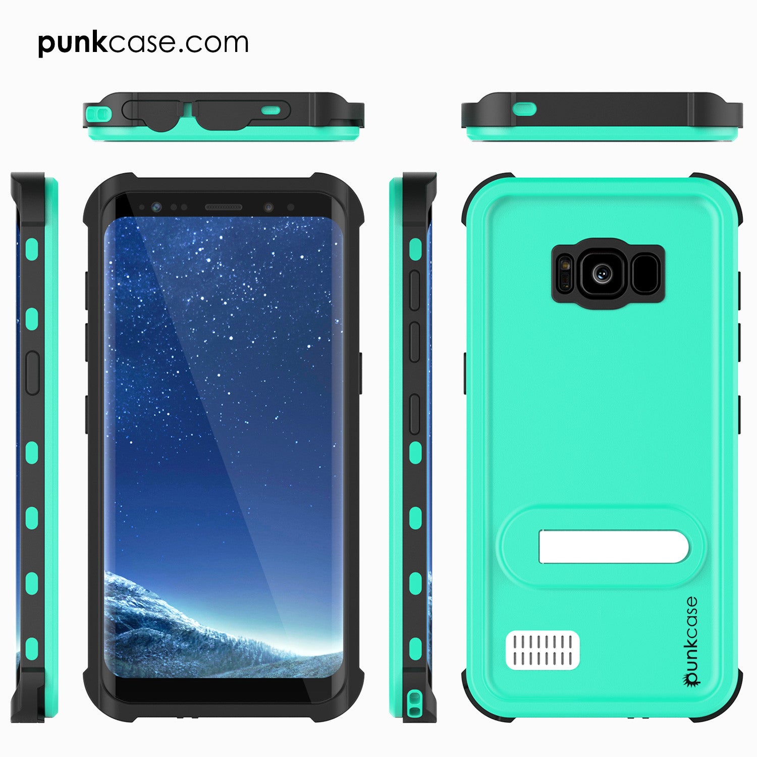 Galaxy S8 Plus Waterproof Case, Punkcase [KickStud Series] [Slim Fit] [IP68 Certified] [Shockproof] [Snowproof] Armor Cover [TEAL]