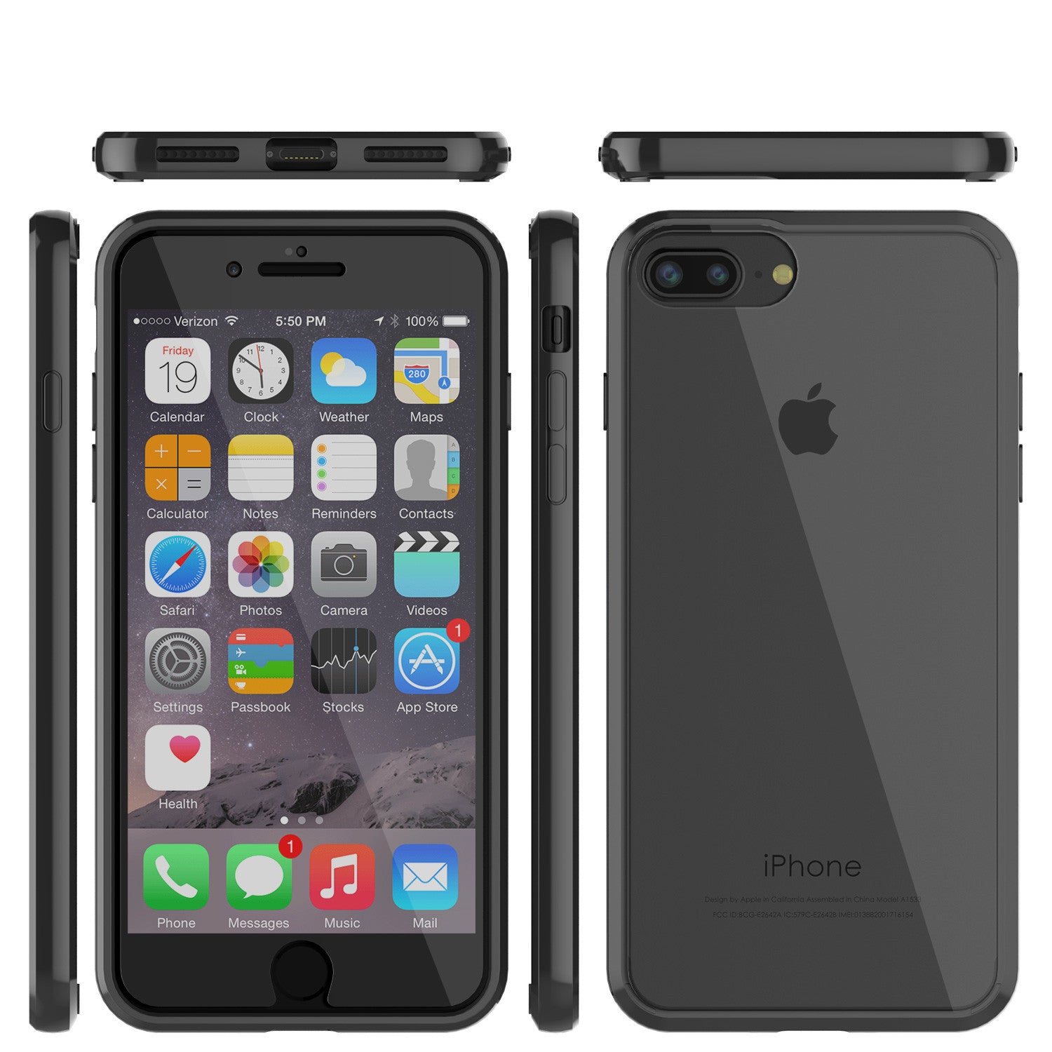iPhone 7 Case Punkcase® LUCID 2.0 Black Series w/ PUNK SHIELD Screen Protector | Ultra Fit