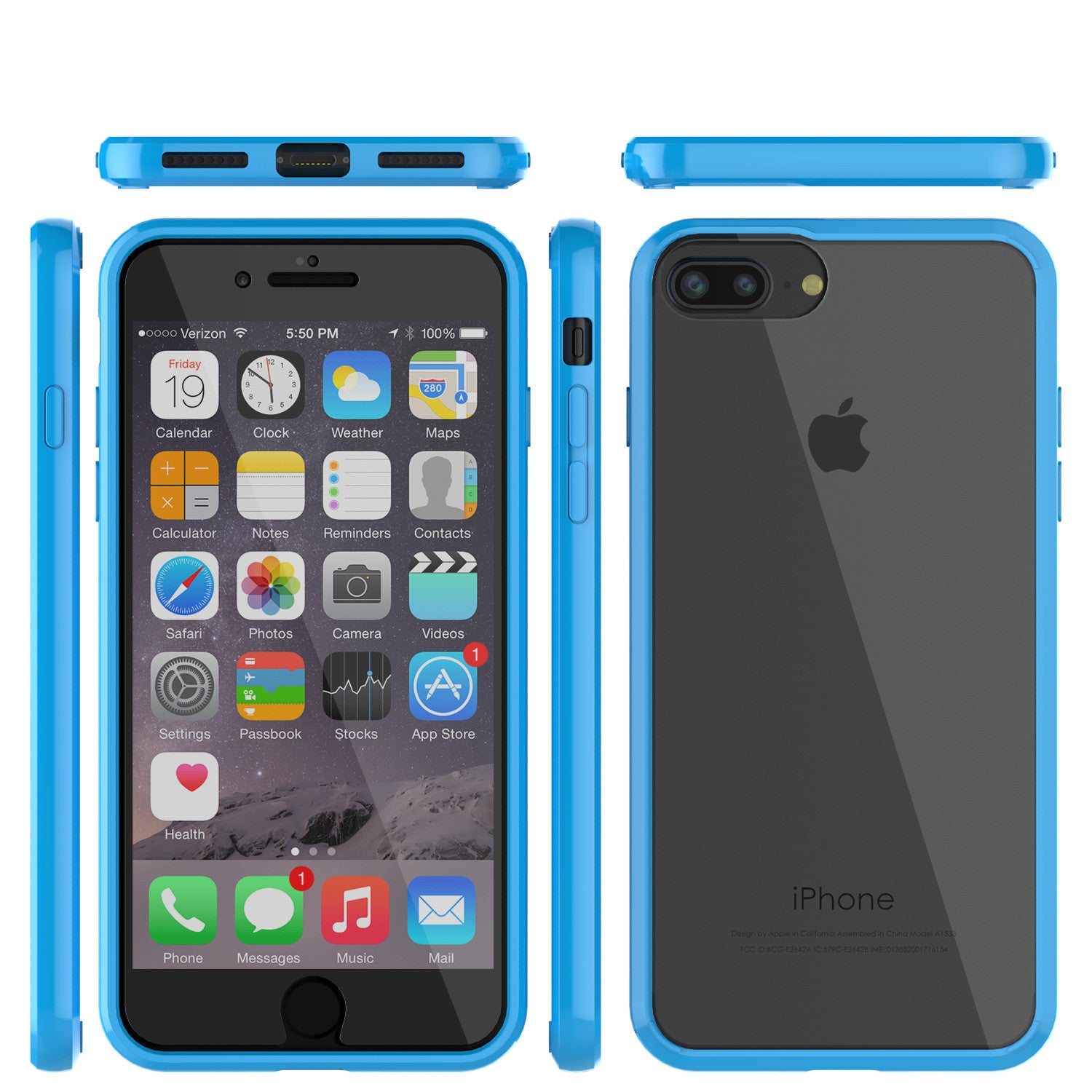 iPhone 7 Case Punkcase® LUCID 2.0 Light Blue Series w/ PUNK SHIELD Screen Protector | Ultra Fit
