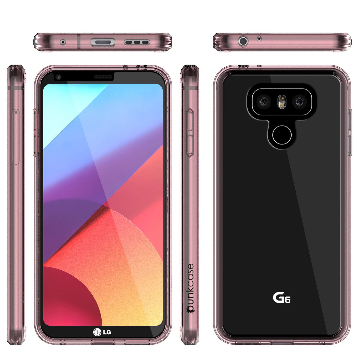 LG G6 Case Punkcase® LUCID 2.0 Crystal Pink Series w/ PUNK SHIELD Screen Protector | Ultra Fit