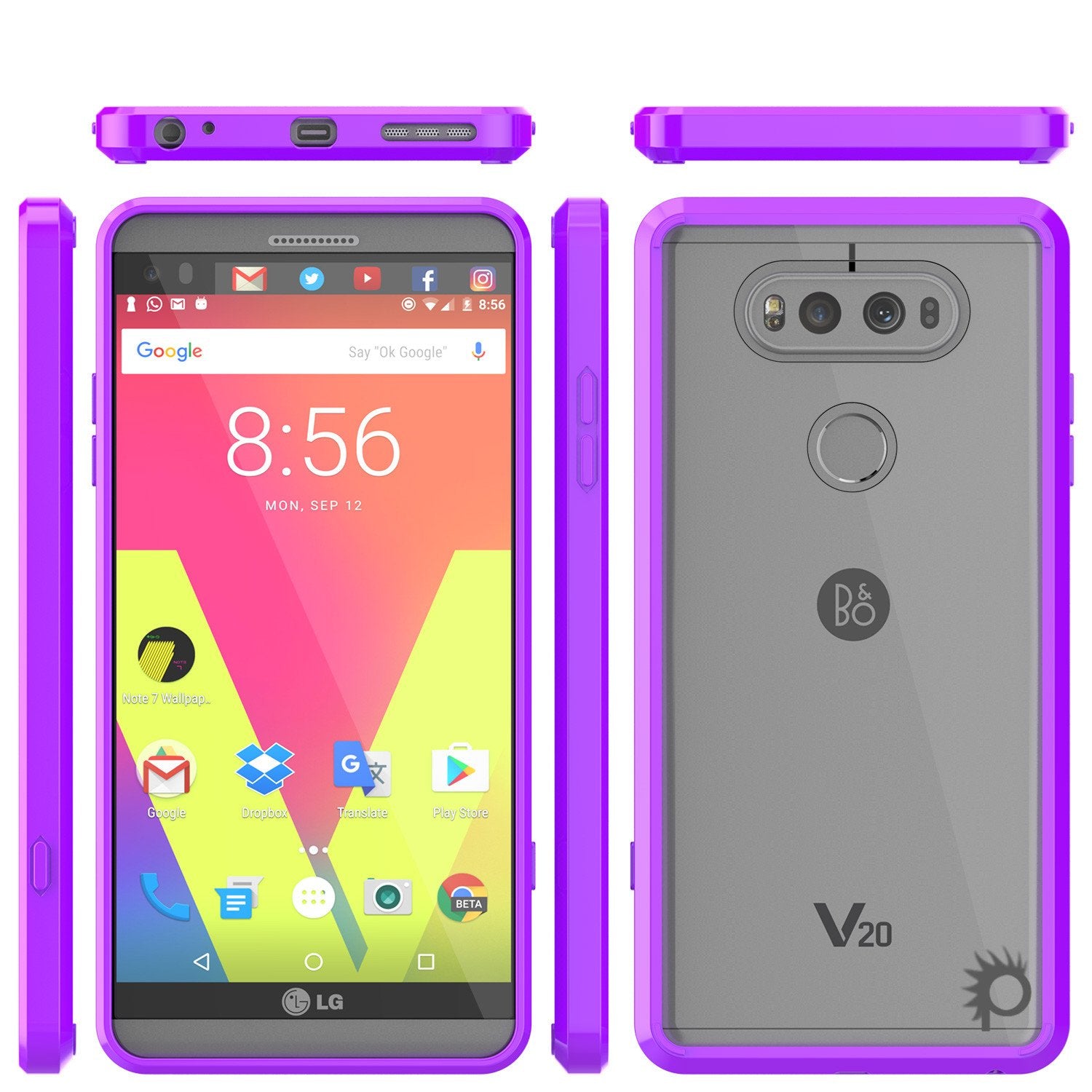 LG v40 Case Punkcase® LUCID 2.0 Purple Series w/ PUNK SHIELD Glass Screen Protector | Ultra Fit