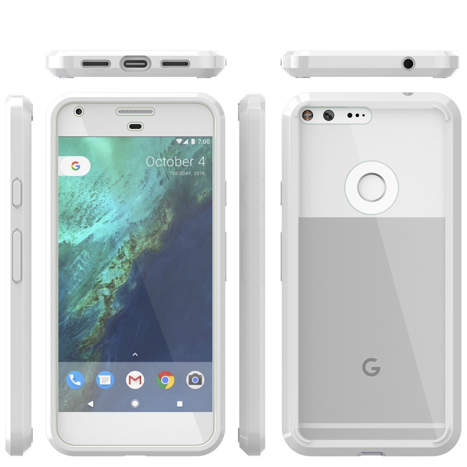 Google Pixel XL Case Punkcase® LUCID 2.0 White Series w/ PUNK SHIELD Glass Screen Protector | Ultra Fit