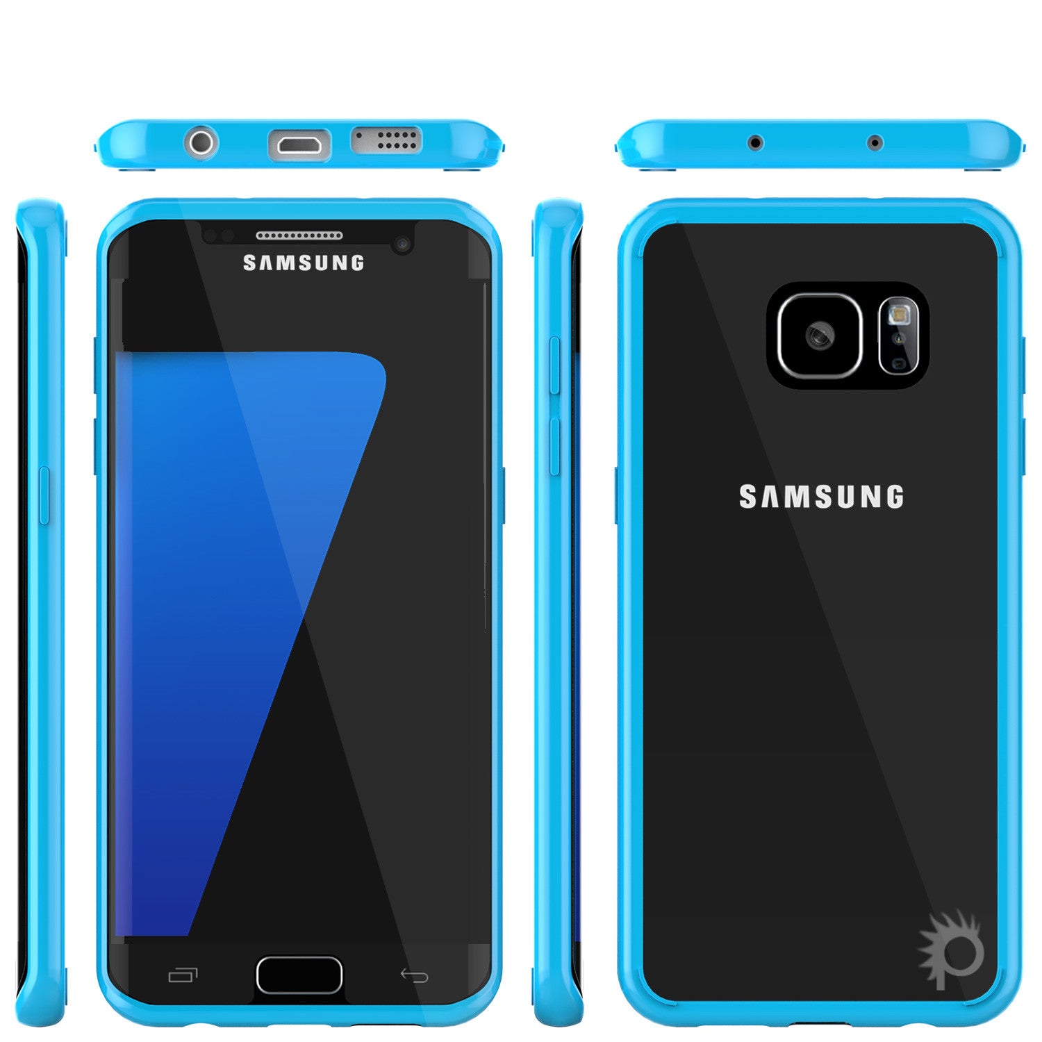 S7 Edge Case Punkcase® LUCID 2.0 Light Blue Series w/ PUNK SHIELD Screen Protector | Ultra Fit