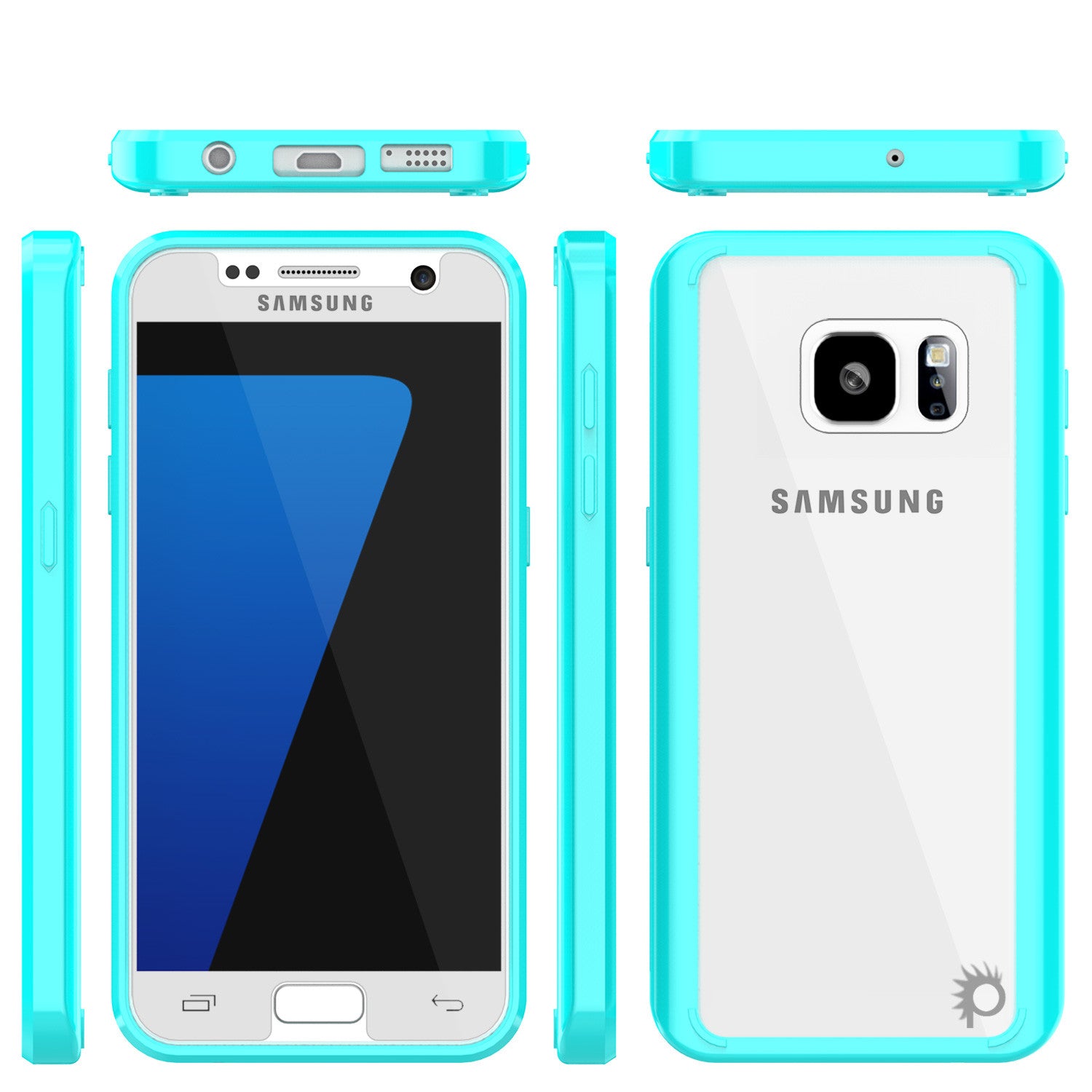 S7 Case Punkcase® LUCID 2.0 Teal Series w/ PUNK SHIELD Glass Screen Protector | Ultra Fit