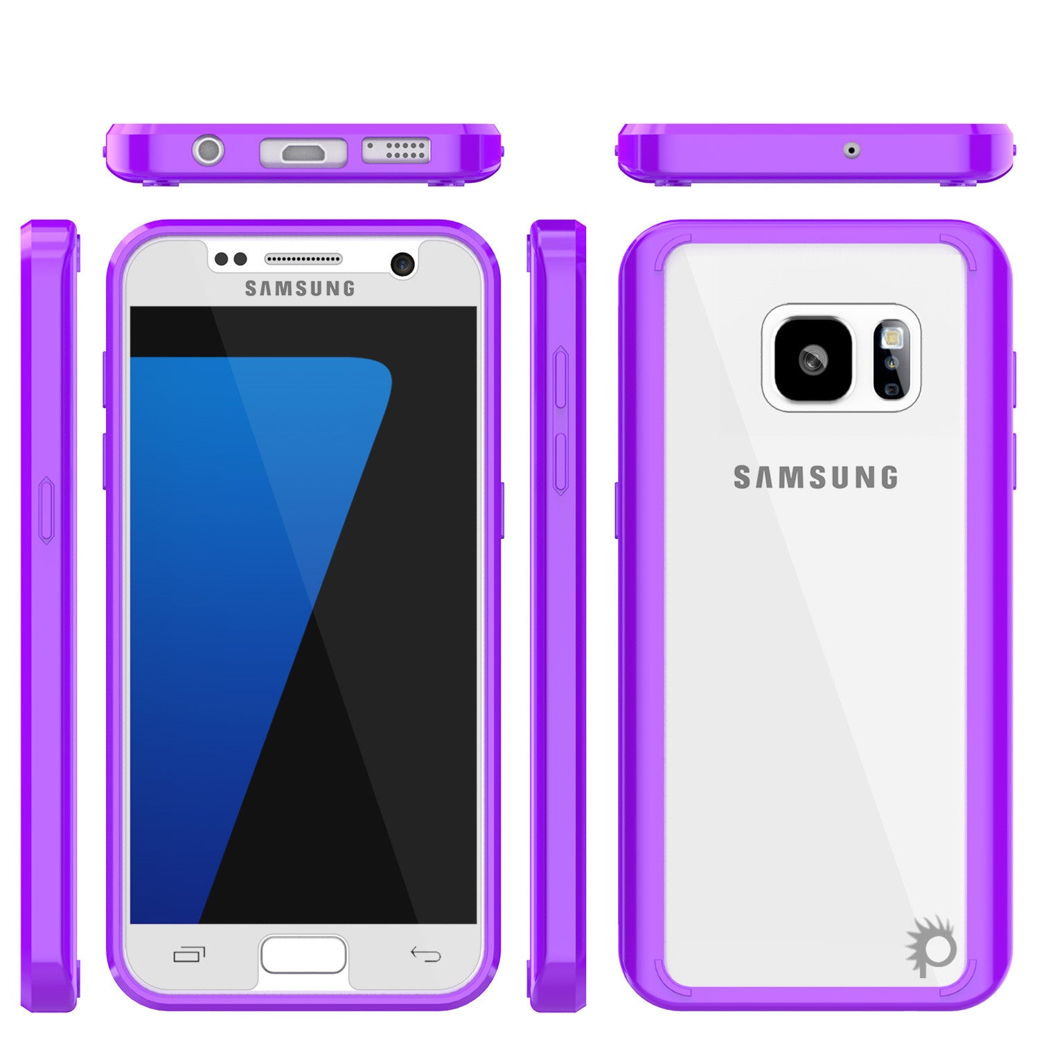 S7 Case Punkcase® LUCID 2.0 Purple Series w/ PUNK SHIELD Glass Screen Protector | Ultra Fit