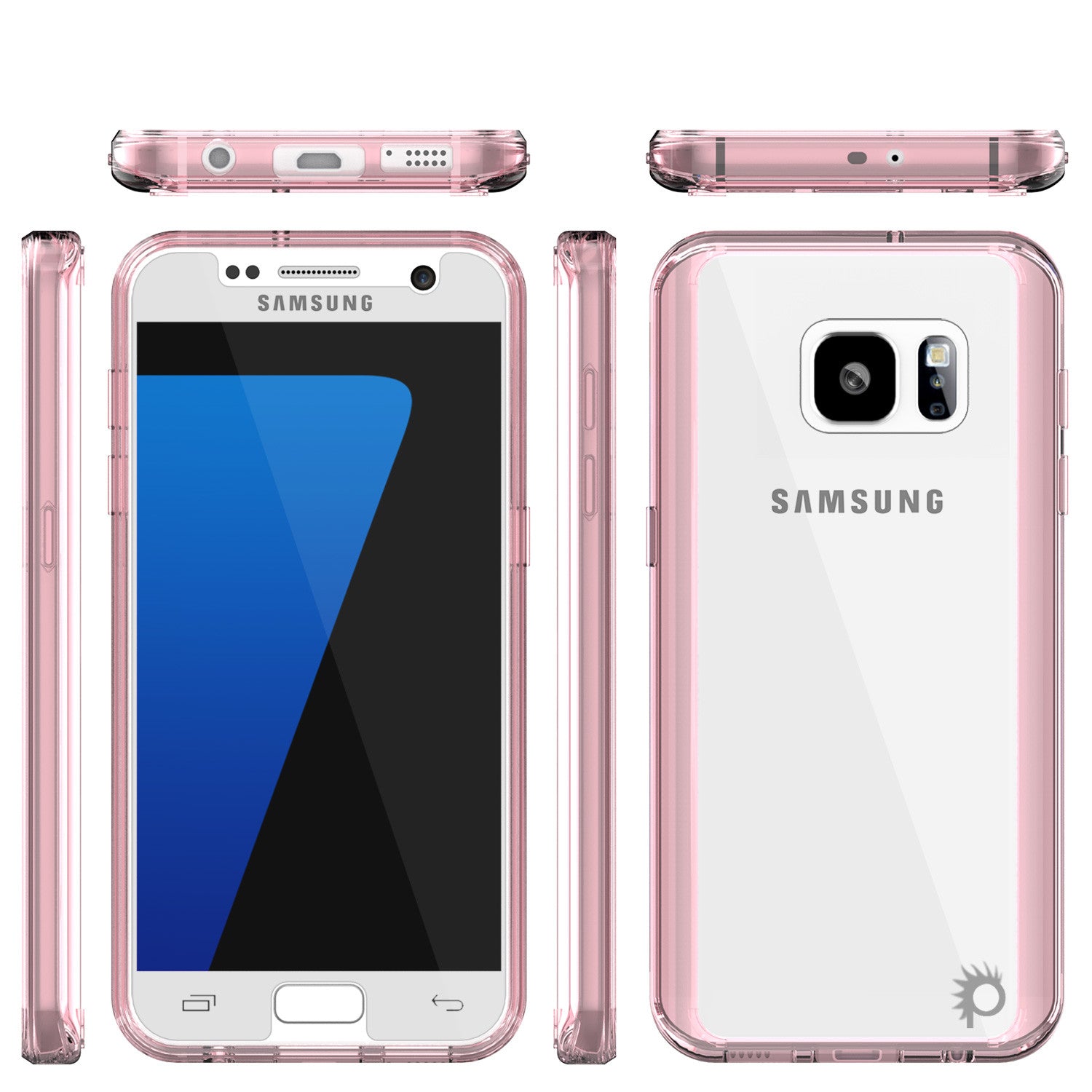 S7 Case Punkcase® LUCID 2.0 Crystal Pink Series w/ PUNK SHIELD Glass Screen Protector | Ultra Fit