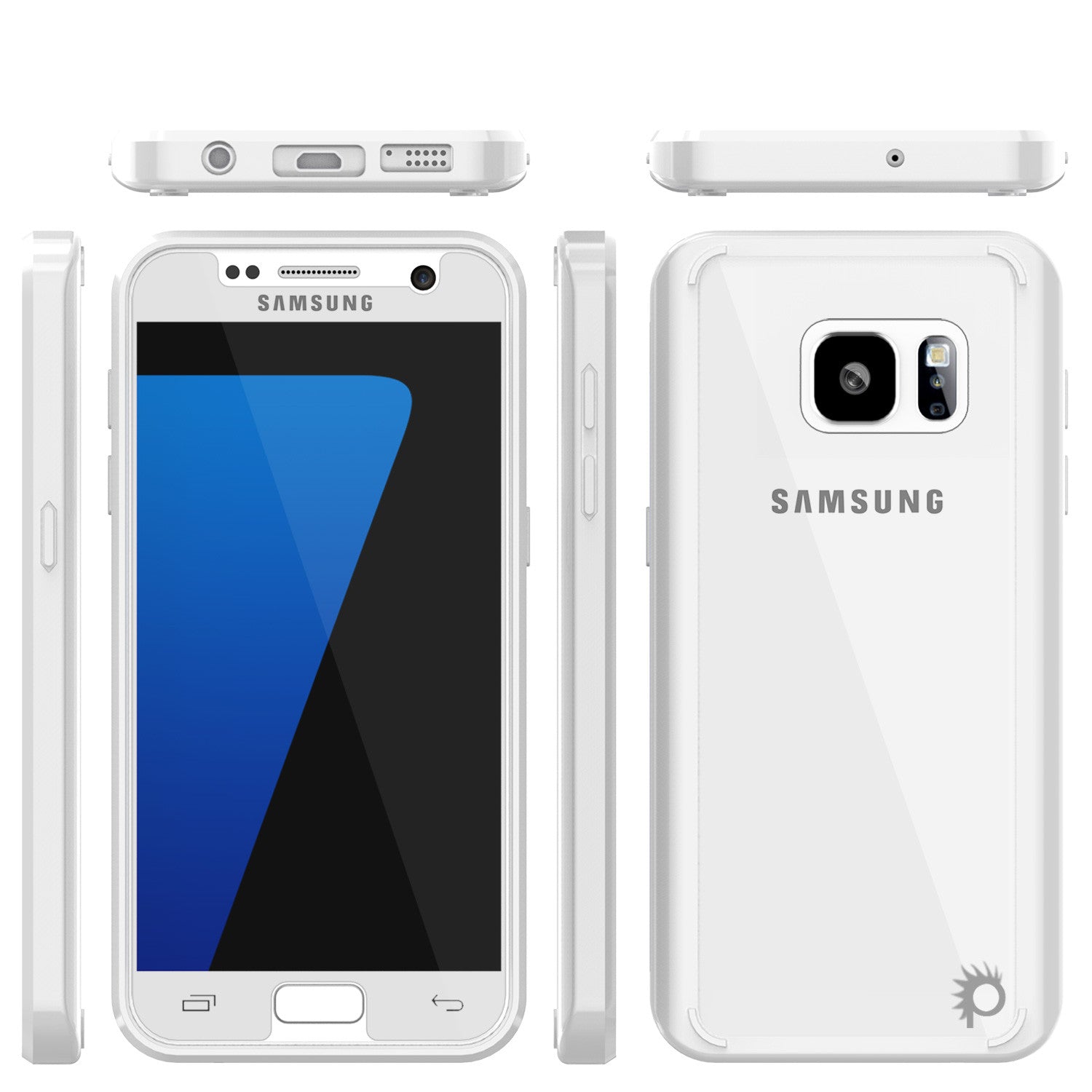 S7 Case Punkcase® LUCID 2.0 White Series w/ PUNK SHIELD Glass Screen Protector | Ultra Fit