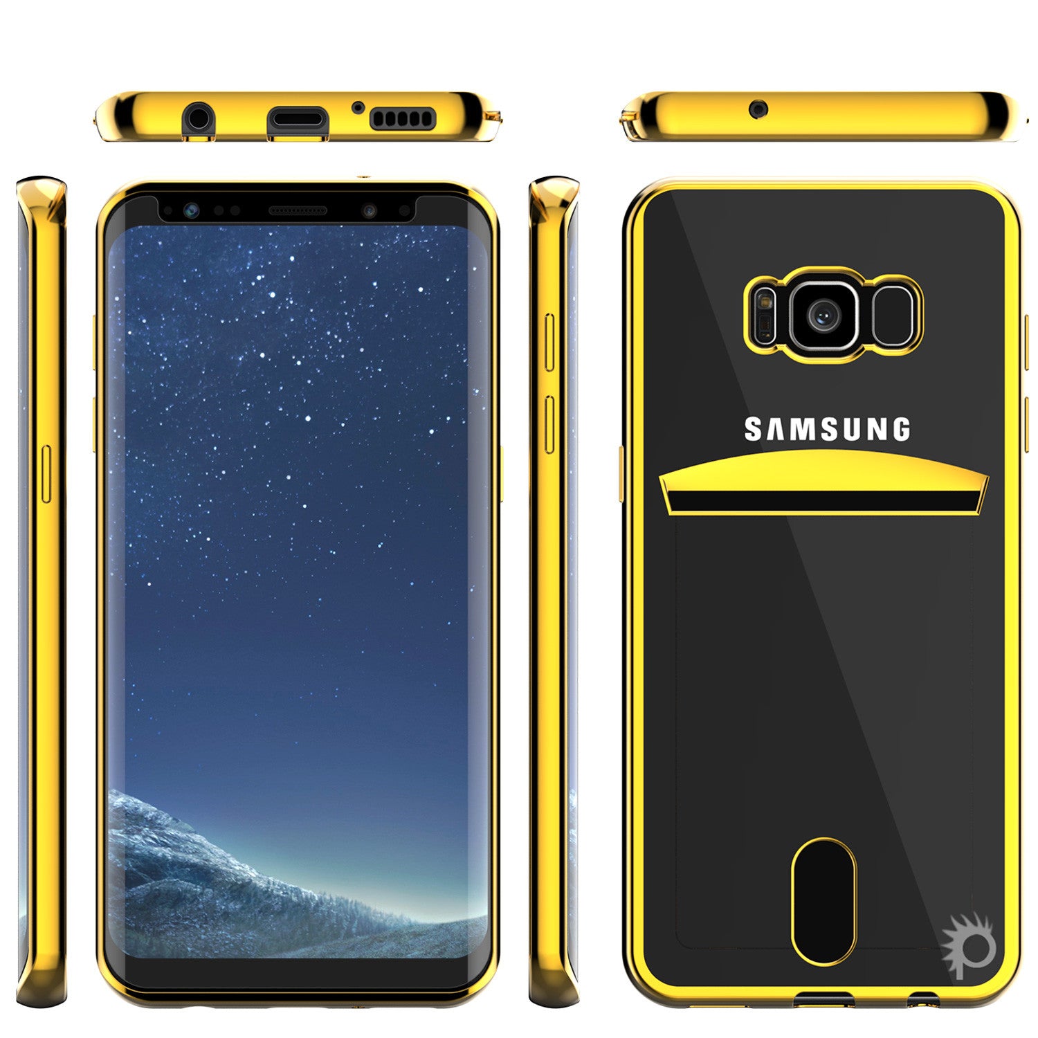 Galaxy S8 Plus Case, PUNKCASE® LUCID Gold Series | Card Slot | SHIELD Screen Protector | Ultra fit