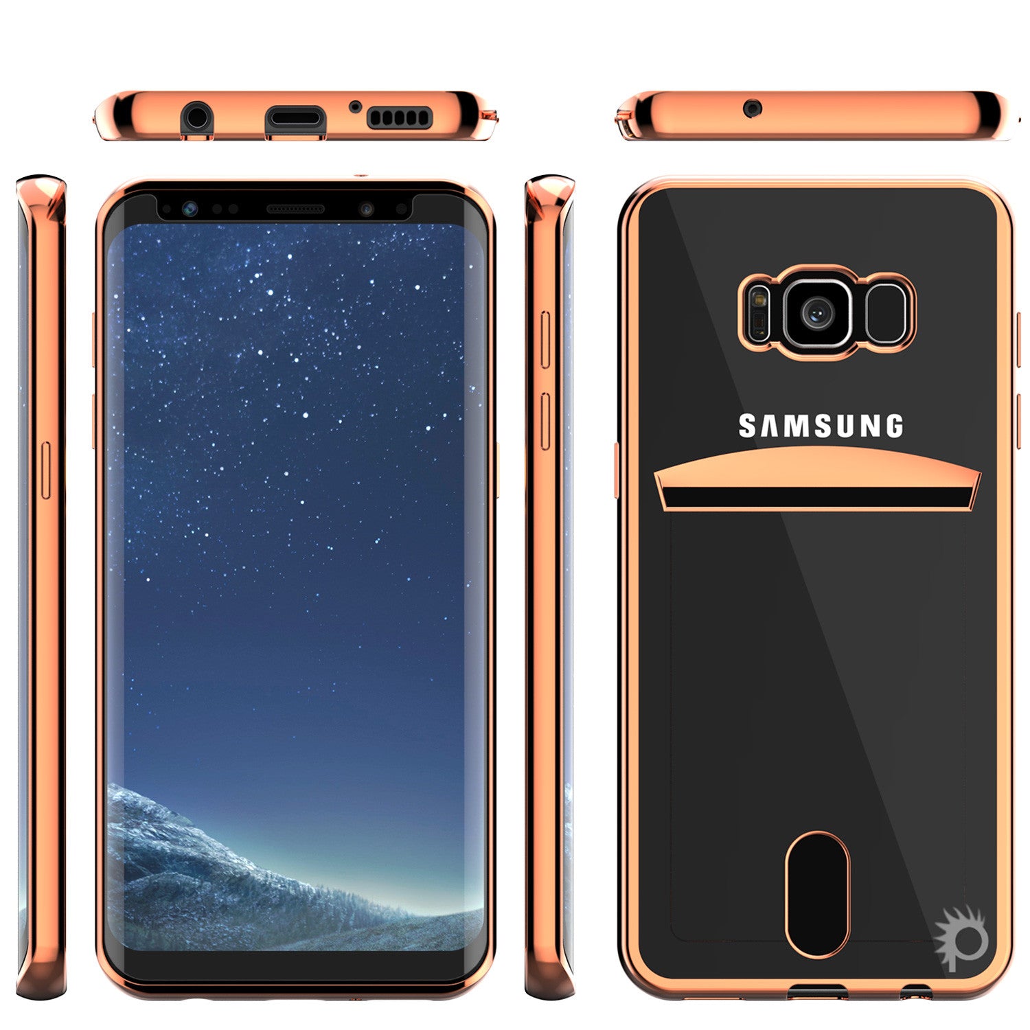 Galaxy S8 Case, PUNKCASE® LUCID Rose Gold Series | Card Slot | SHIELD Screen Protector