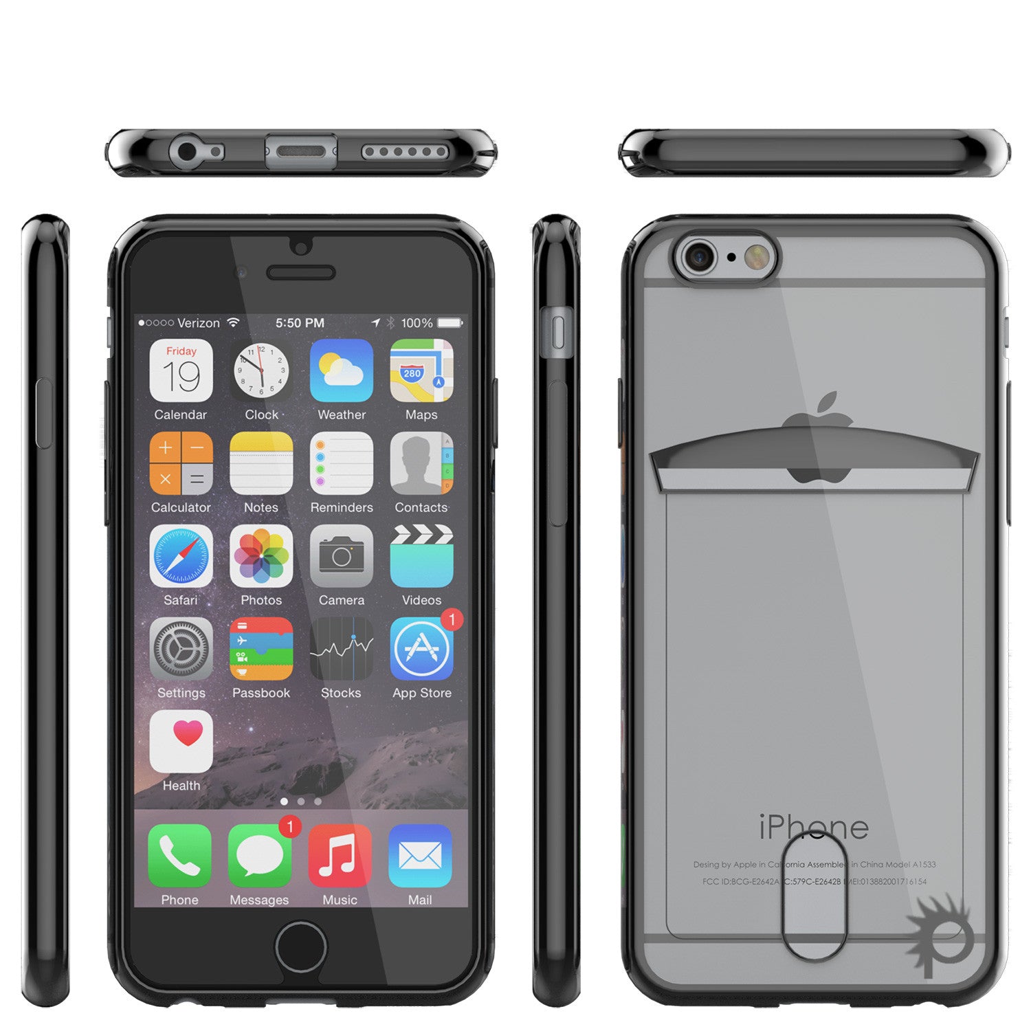 iPhone 6s/6 Case, PUNKCASE® LUCID Black Series | Card Slot | SHIELD Screen Protector | Ultra fit