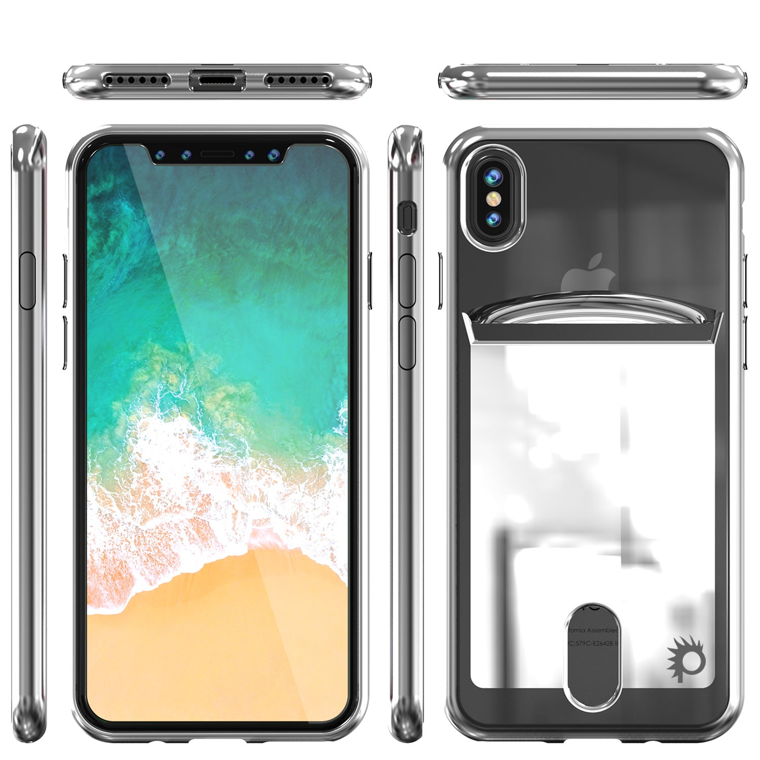 iPhone X Case, PUNKcase [LUCID Series] Slim Fit Protective Dual Layer Armor Cover [Silver]