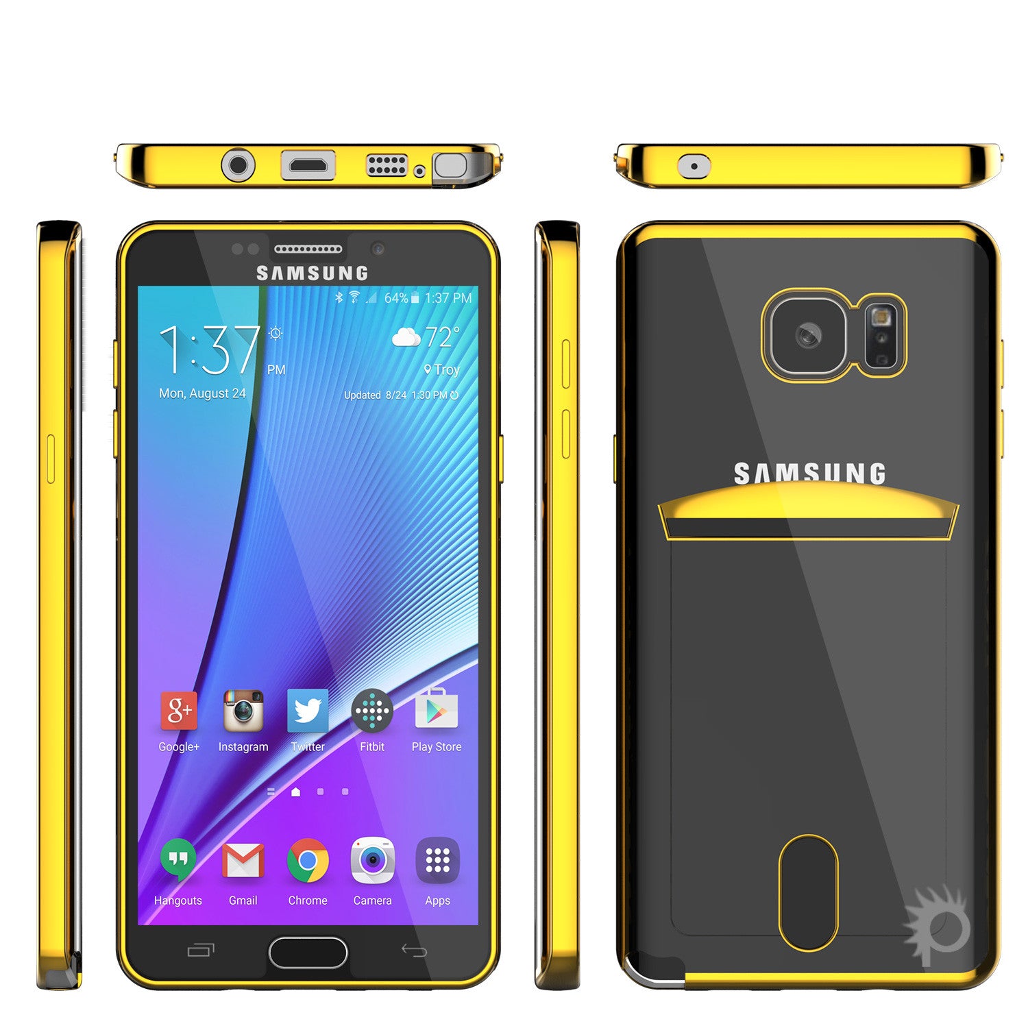 Galaxy Note 5 Case, PUNKCASE® LUCID Gold Series | Card Slot | SHIELD Screen Protector | Ultra fit