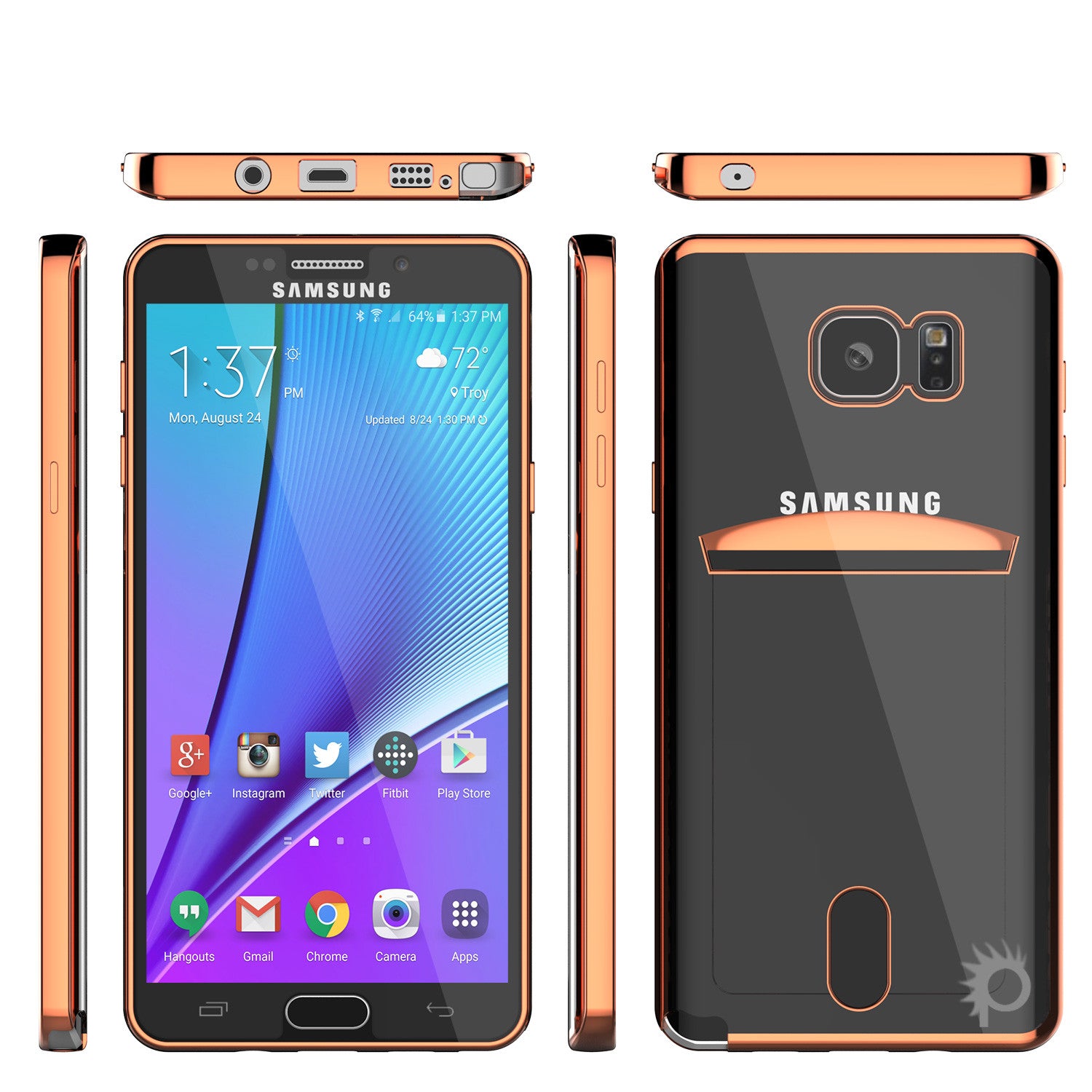 Galaxy Note 5 Case, PUNKCASE® LUCID Rose Gold Series | Card Slot | SHIELD Screen Protector