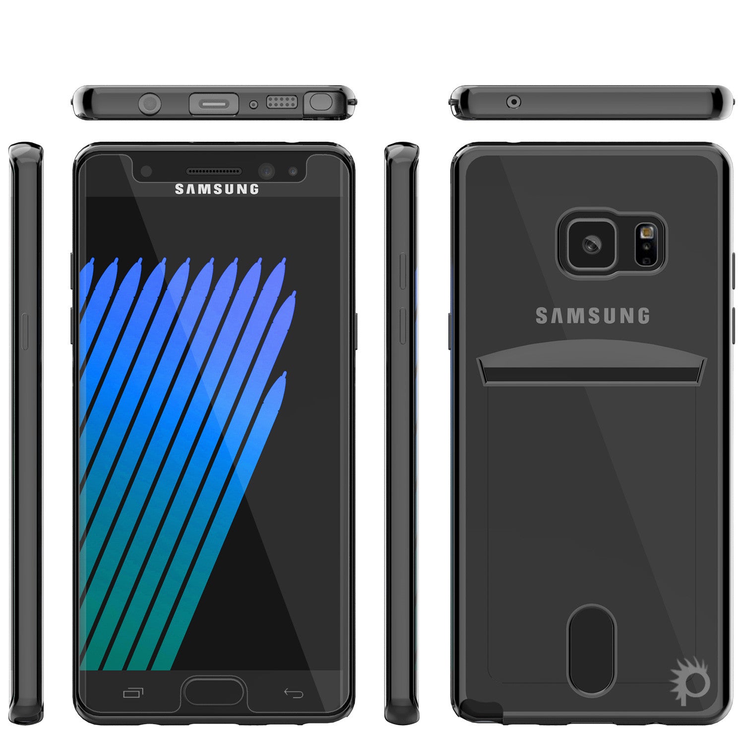Galaxy Note 7 Case, PUNKCASE® LUCID Black Series | Card Slot | SHIELD Screen Protector | Ultra fit