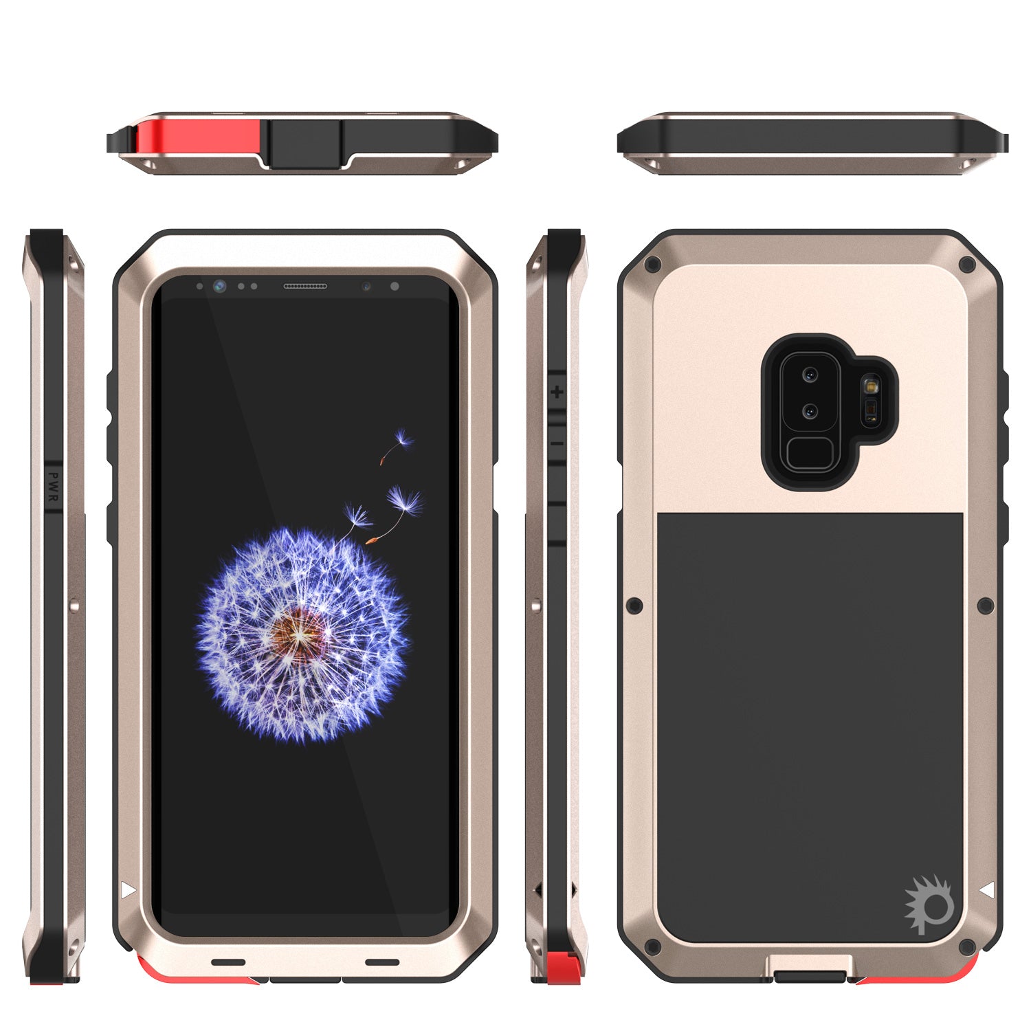 Galaxy S9 Plus Metal Case, Heavy Duty Military Grade Rugged Armor Cover [Gold]