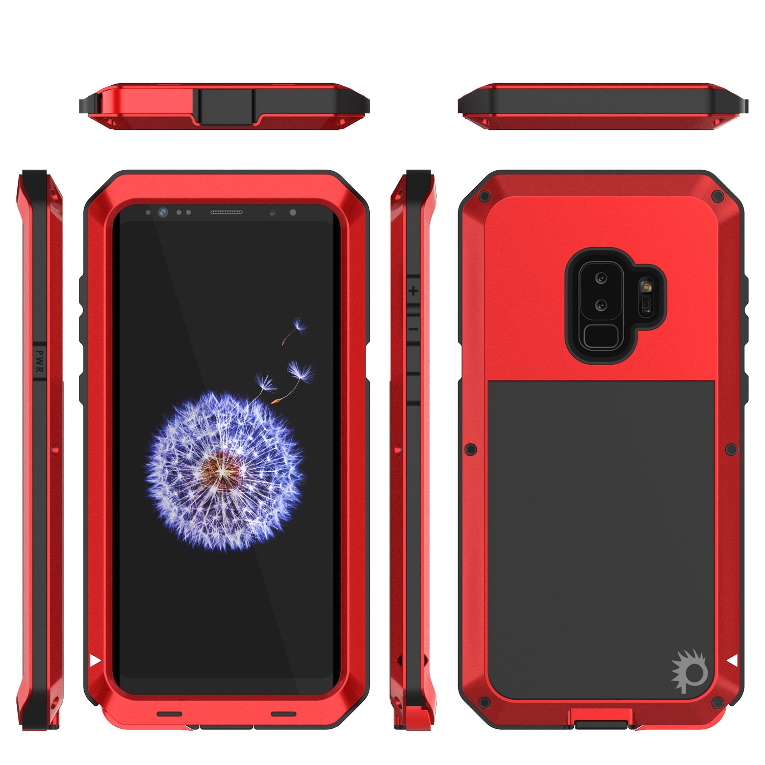 Galaxy S9 Plus Metal Case, Heavy Duty Military Grade Rugged Armor Cover [Red]